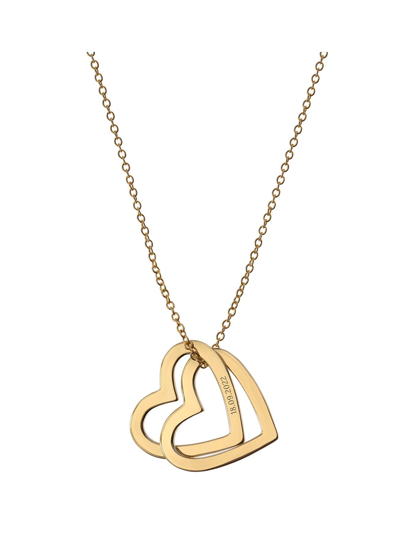 Treat Republic Personalised Entwined Hearts Necklace in Gold