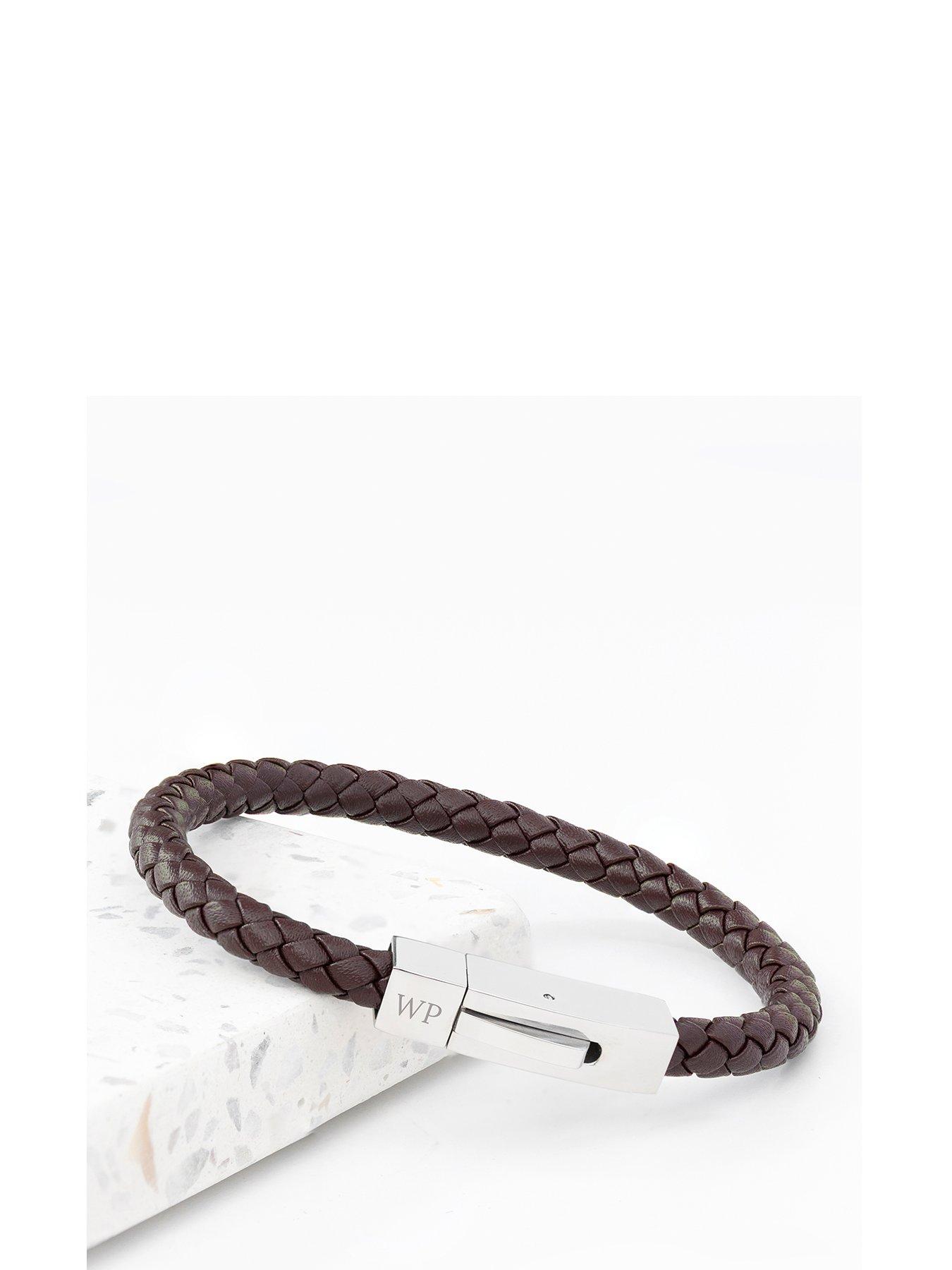 treat-republic-personalised-mens-brown-leather-bracelet-with-tube-clasp