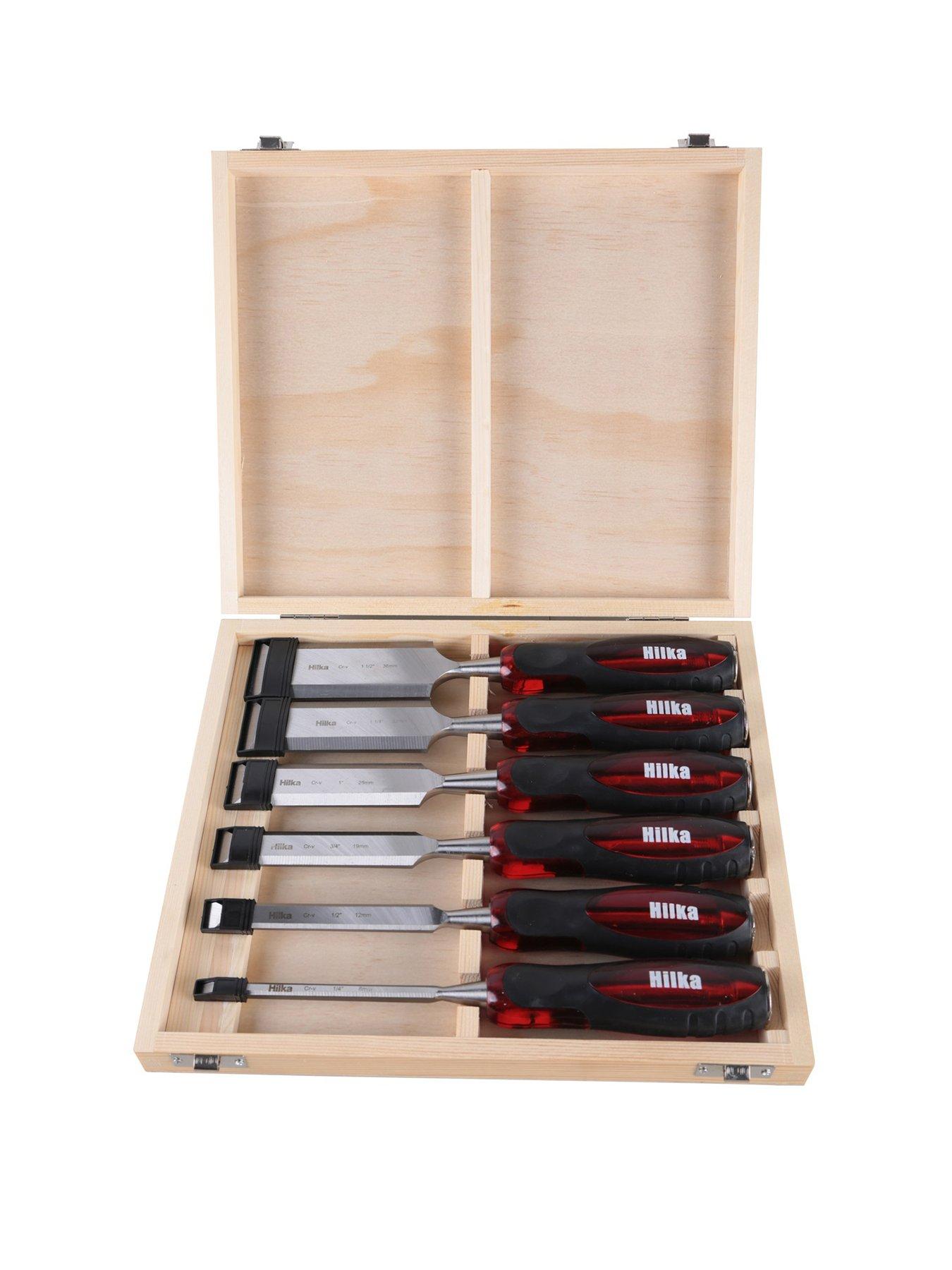Image 1 of 1 of Hilka Tools 6 pce Wood Chisel Set Clear Grip