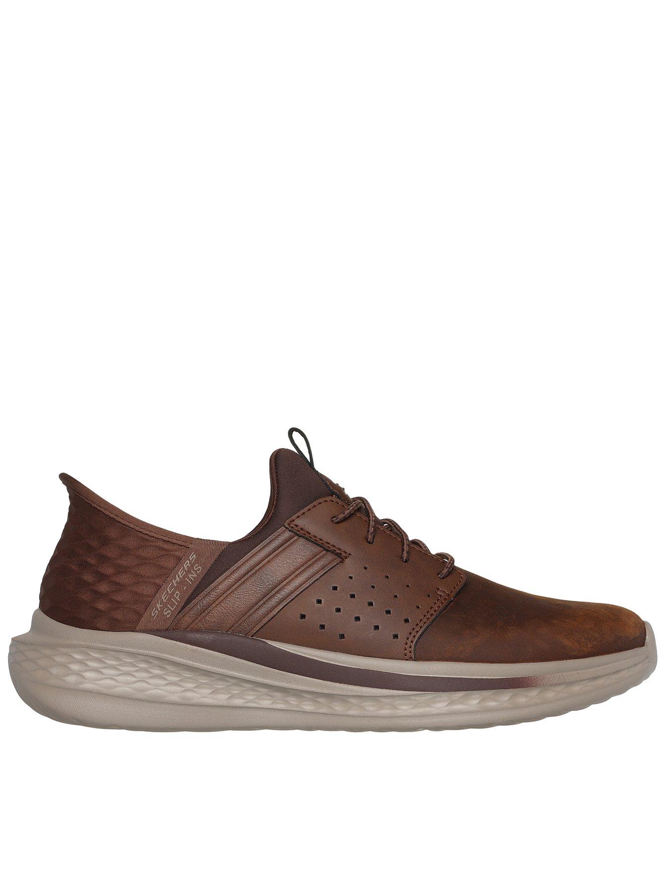 undefined Skechers Slip-Ins Slade Bungee Lace Up Shoes - Dark Brown