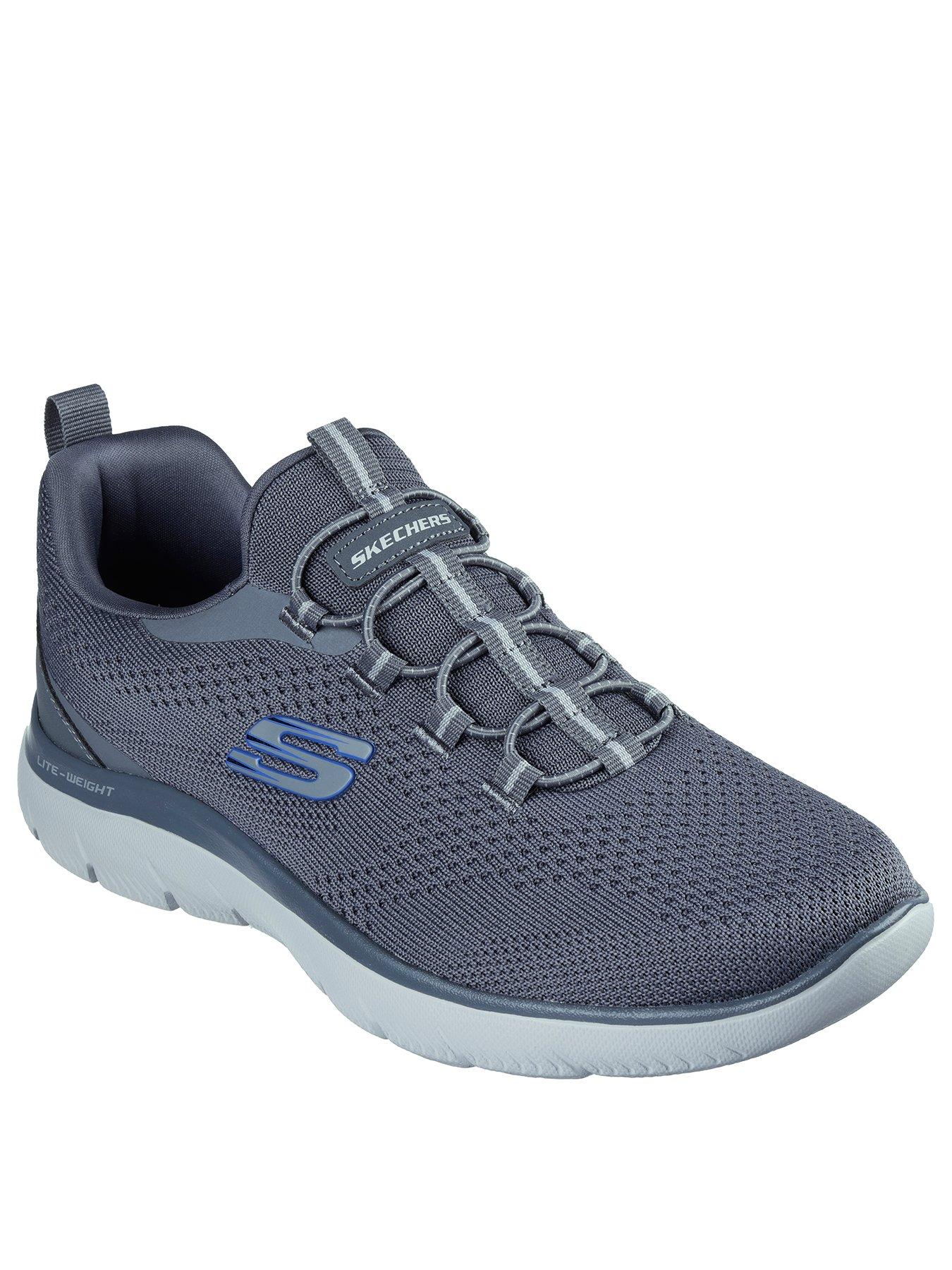 Skechers Skechers Summits Bungee Lace Slip On Trainers Charcoal Knit Very Ireland