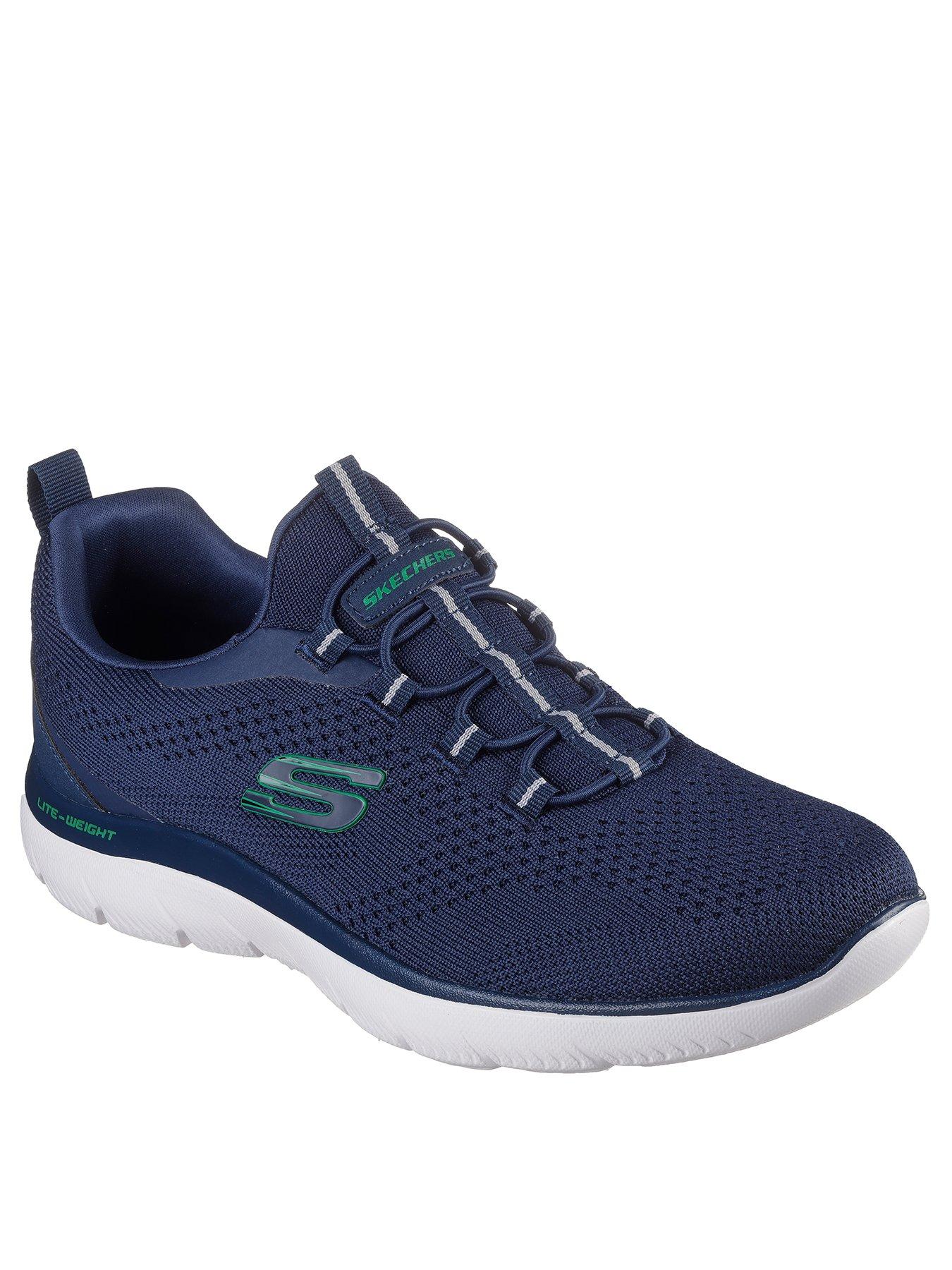 skechers-skechers-summits-bungee-lace-slip-on-trainers-navy-knitstillFront