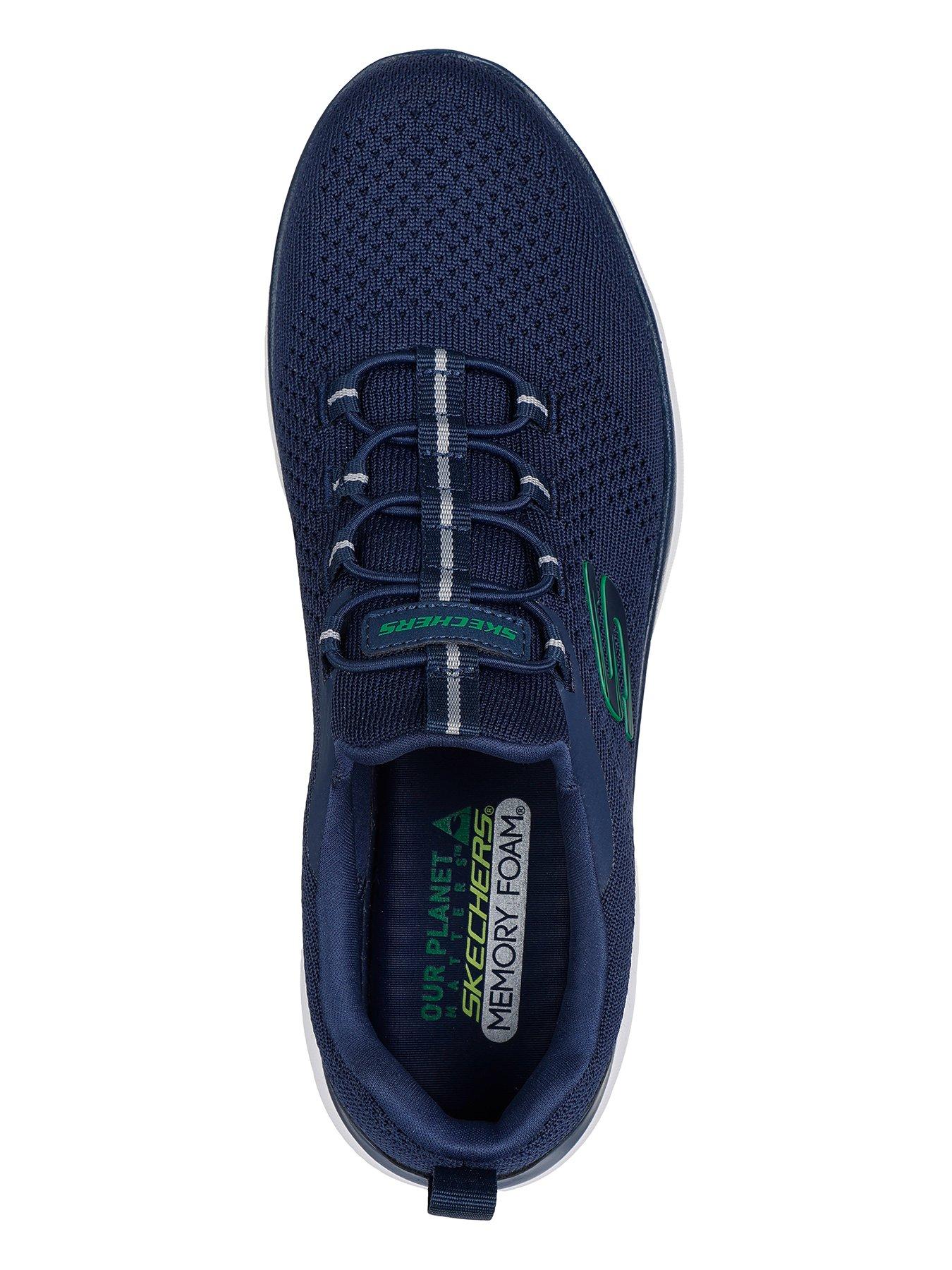 skechers-skechers-summits-bungee-lace-slip-on-trainers-navy-knitoutfit