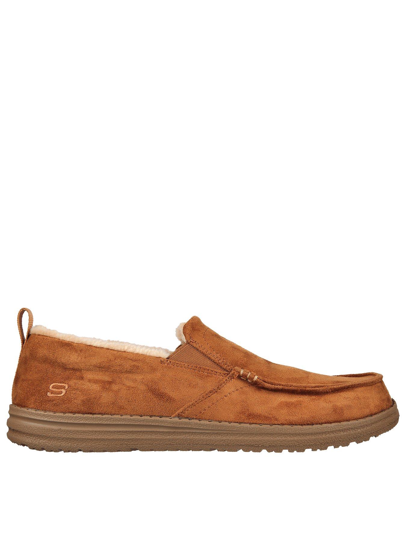 skechers-melson-faux-fur-lined-slippers-tan