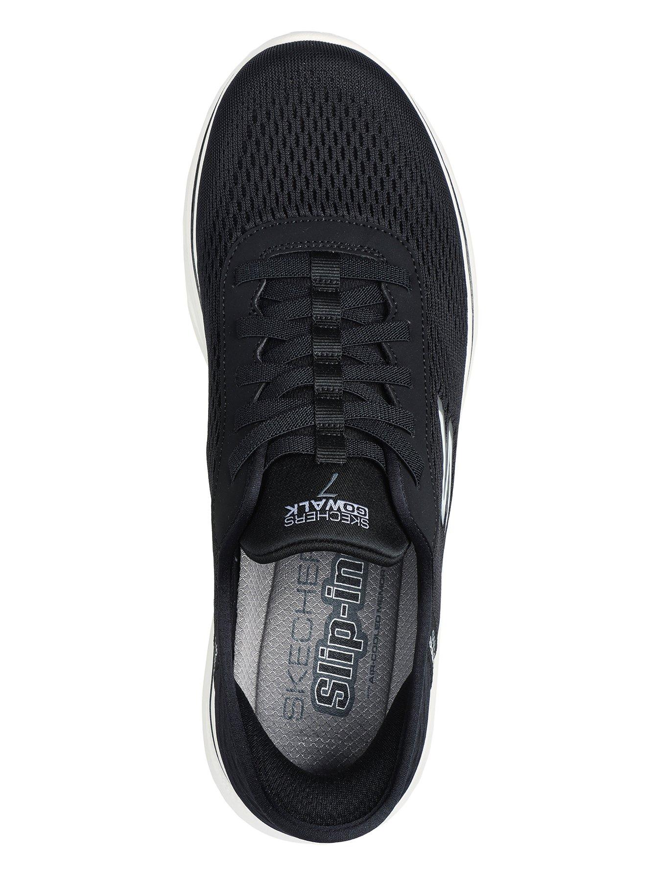 skechers-skechers-slip-ins-go-walk-7-bungee-closure-trainers-black-and-whiteoutfit