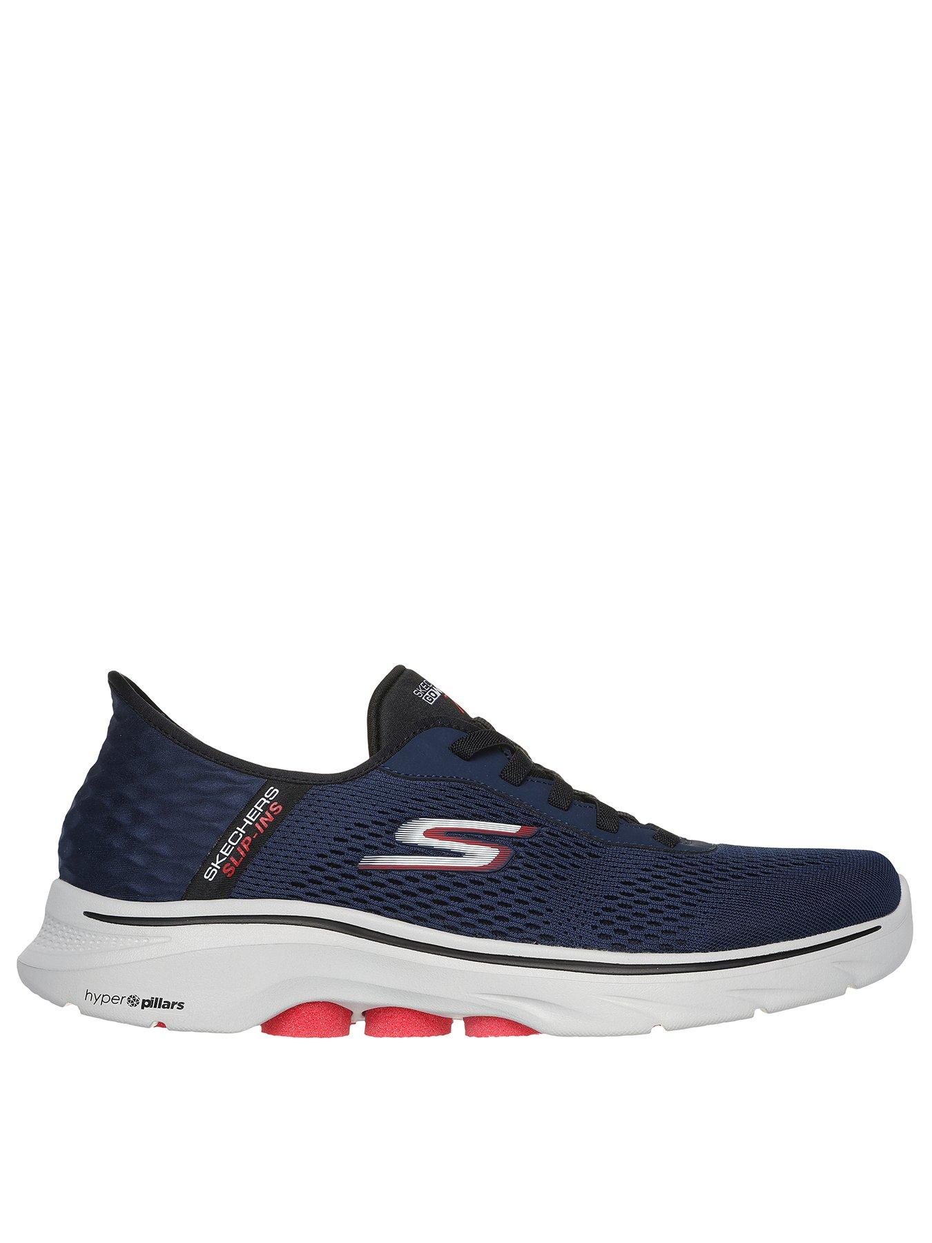 skechers-skechers-slip-ins-go-walk-7-bungee-closure-trainers-navy-and-red