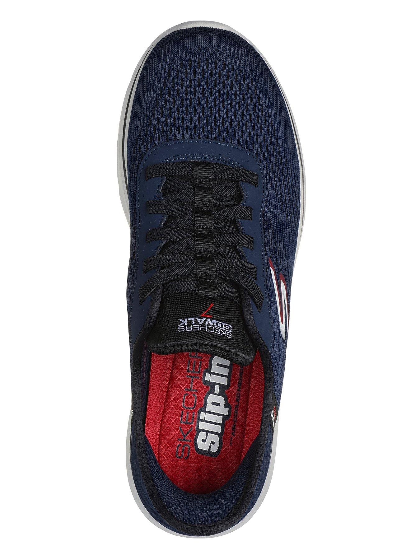 skechers-skechers-slip-ins-go-walk-7-bungee-closure-trainers-navy-and-redoutfit