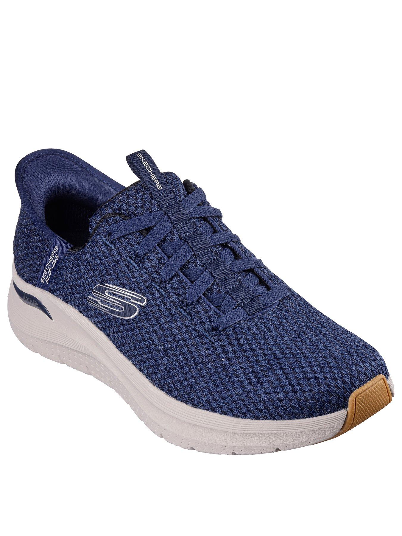 skechers-skechers-arch-fit-lace-up-slip-ins-trainers-navy-knitstillFront