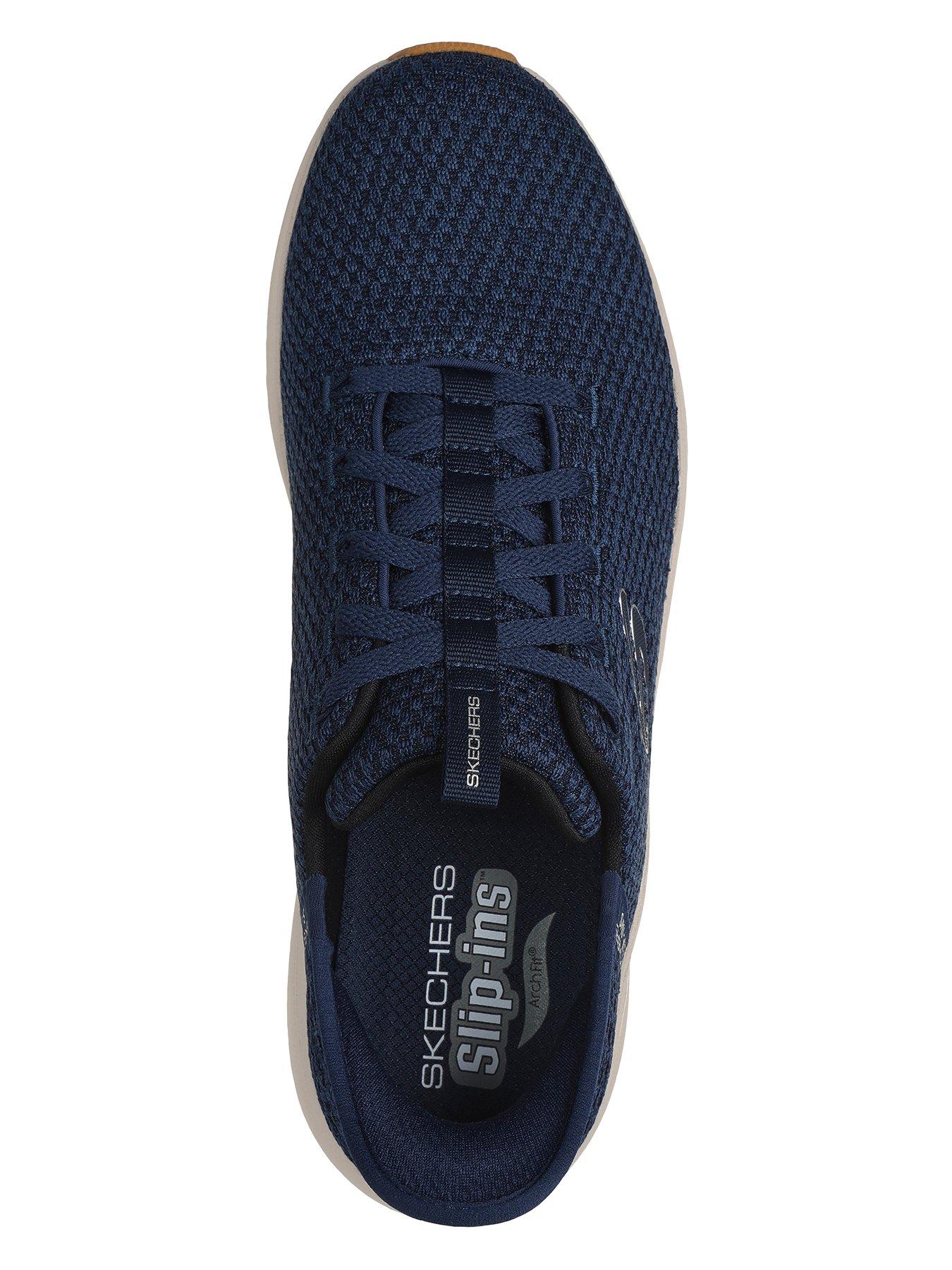 skechers-skechers-arch-fit-lace-up-slip-ins-trainers-navy-knitoutfit