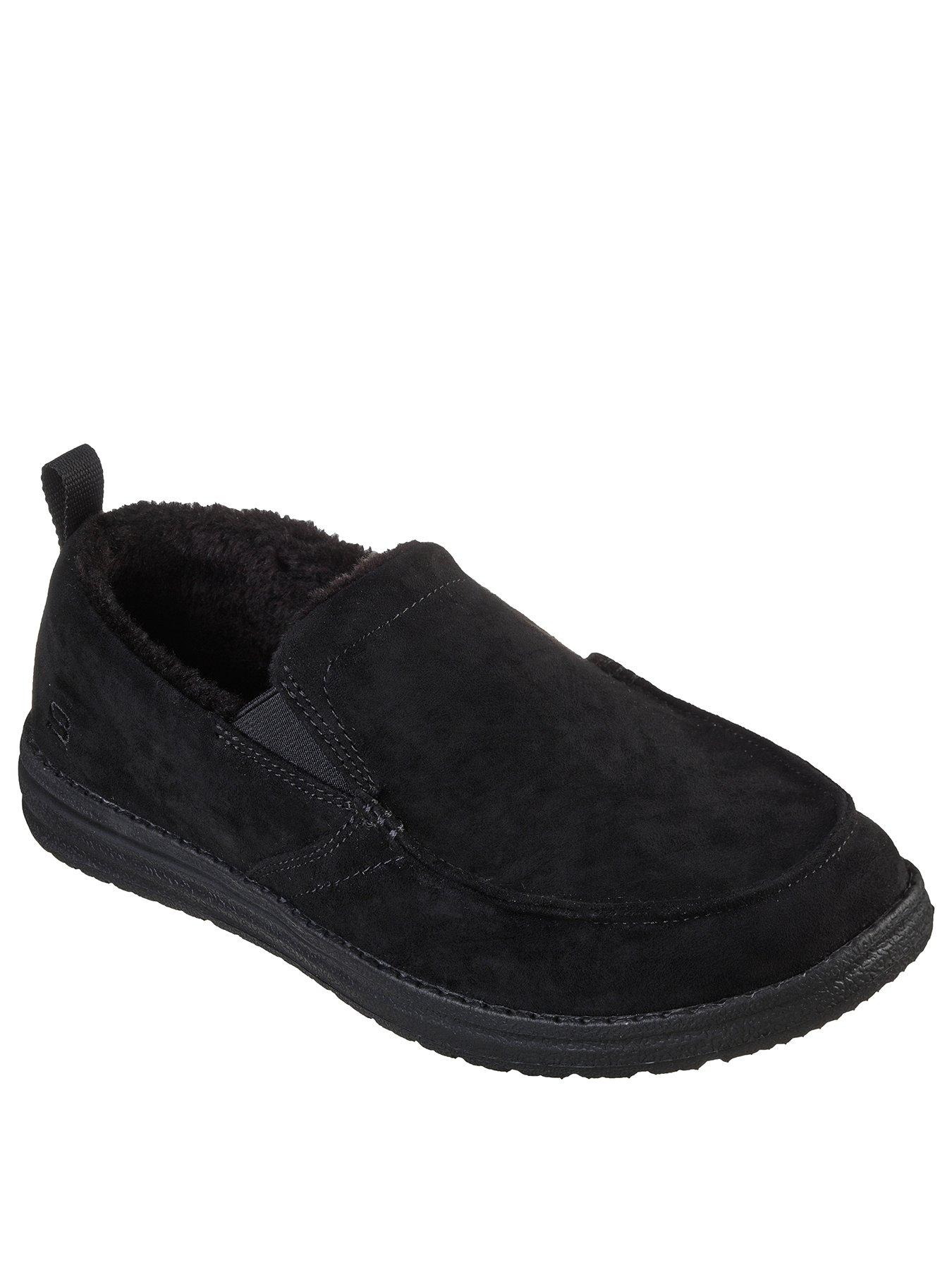 skechers-skechers-melson-faux-fur-lined-slippers-blackstillFront