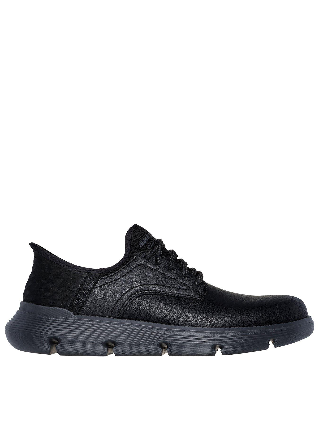 skechers-skechers-garza-slip-ins-waterproof-bungee-lace-up-shoes-black-leather