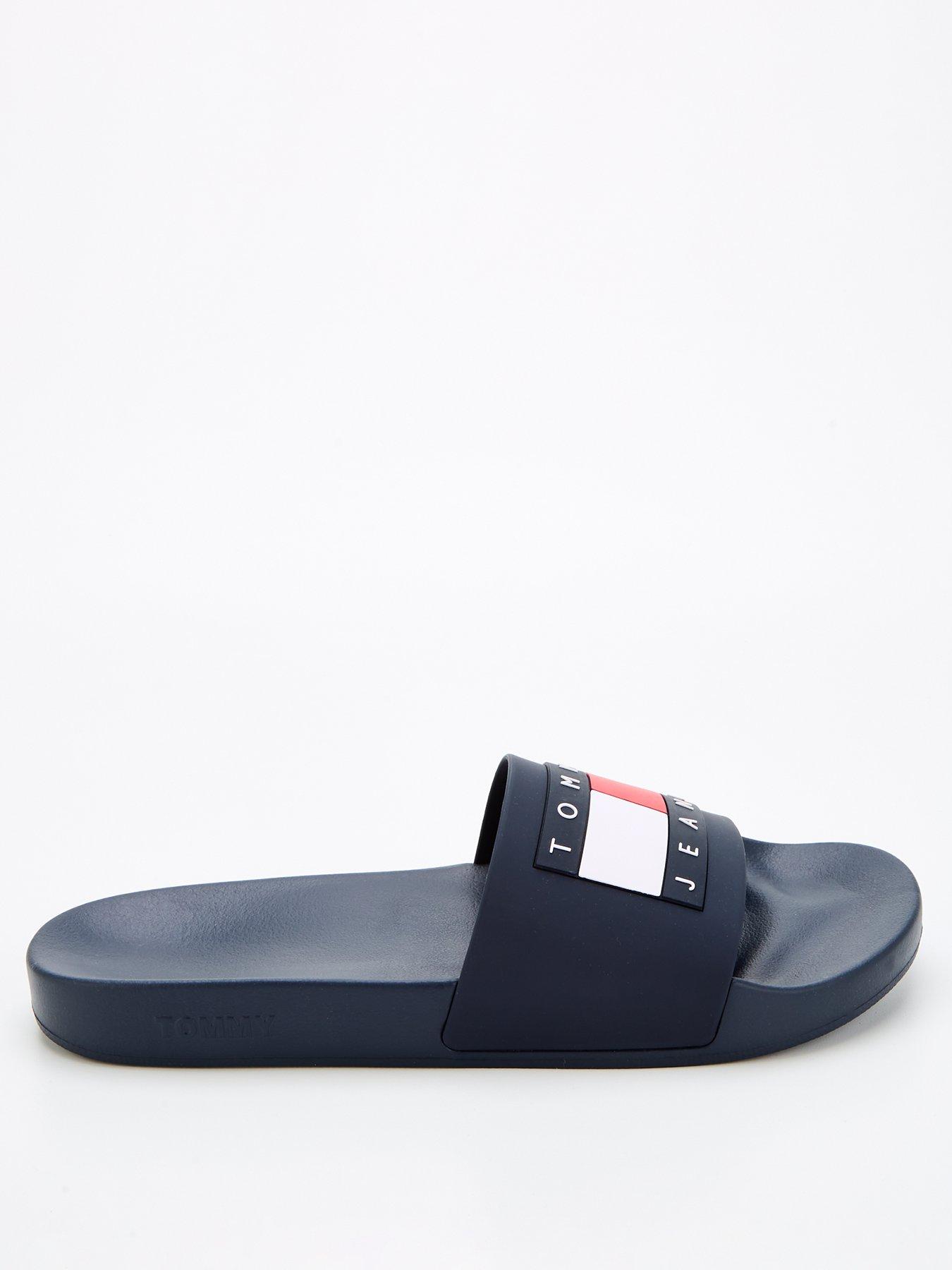 Image 2 of 7 of Tommy Jeans Tommy Jeans Flag Logo Pool Slide - Navy