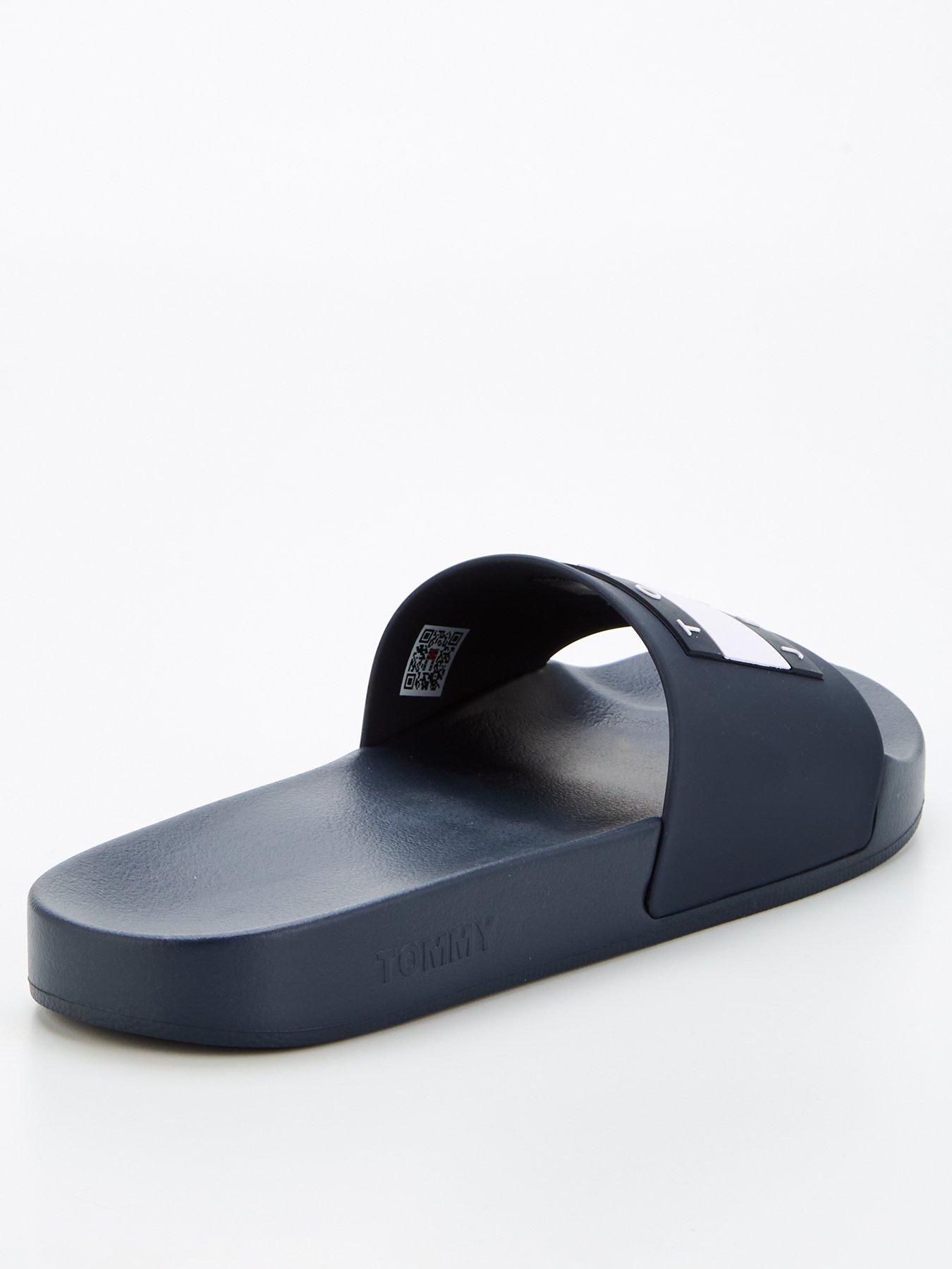 Image 3 of 7 of Tommy Jeans Tommy Jeans Flag Logo Pool Slide - Navy