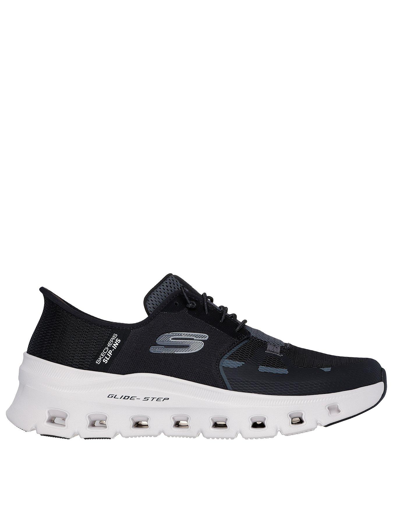 skechers-skechers-glide-step-slip-ins-bungee-lace-trainers-black-mesh