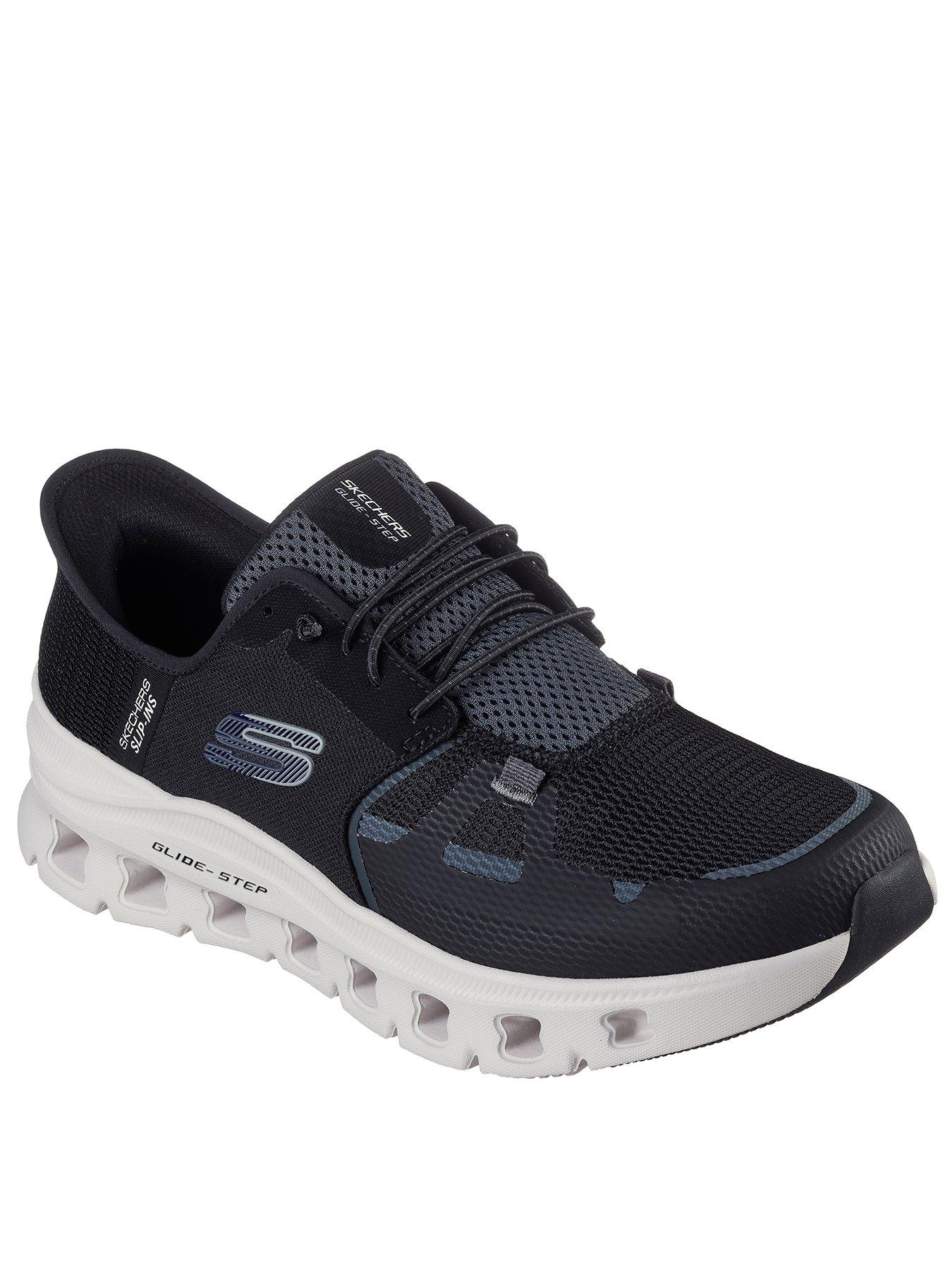 skechers-skechers-glide-step-slip-ins-bungee-lace-trainers-black-meshstillFront