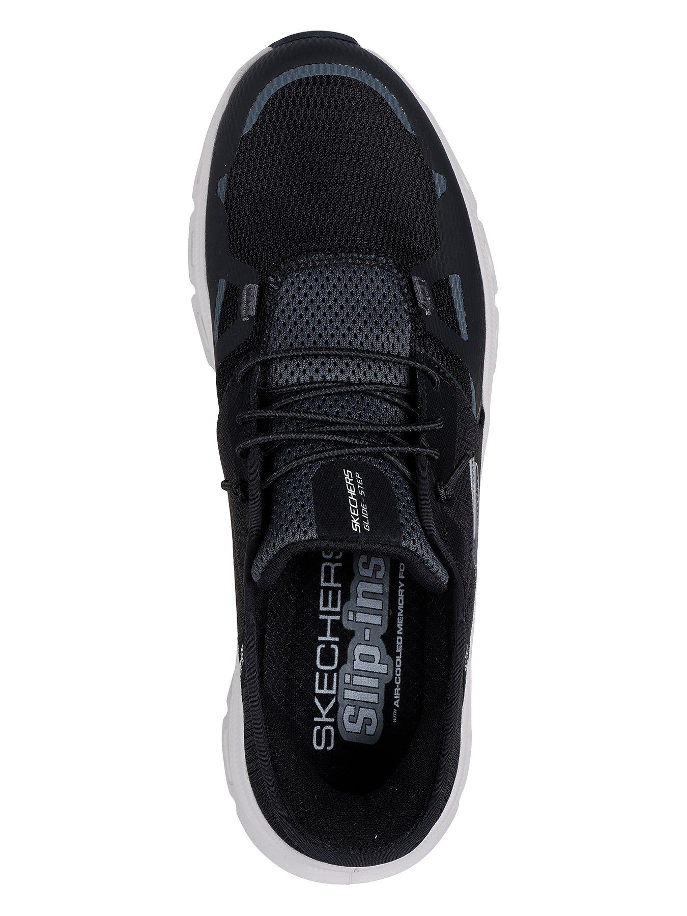 skechers-skechers-glide-step-slip-ins-bungee-lace-trainers-black-meshoutfit