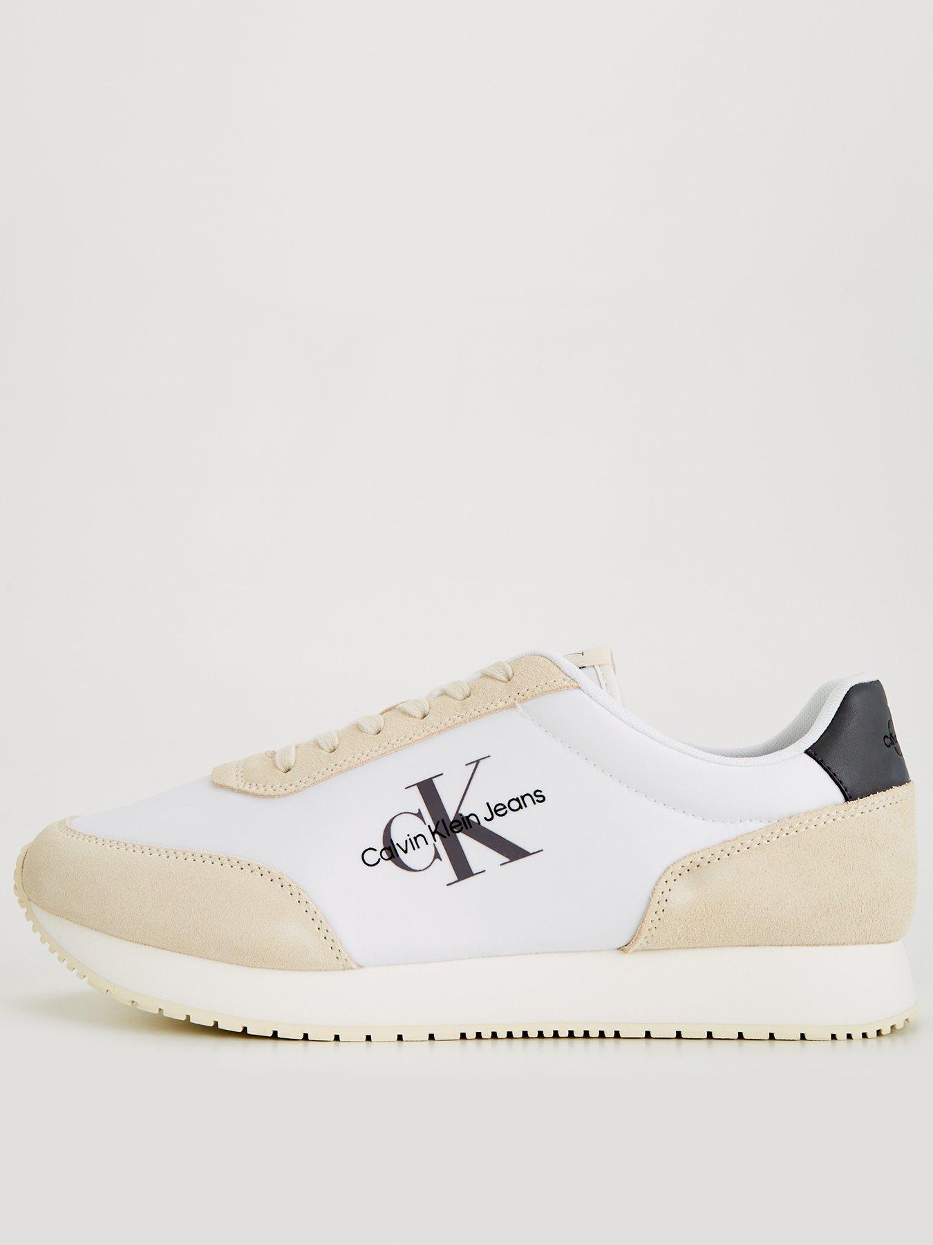 Image 1 of 7 of Calvin Klein Jeans Calvin Klein Jeans Suede/Nylon Lace Retro Runner - White