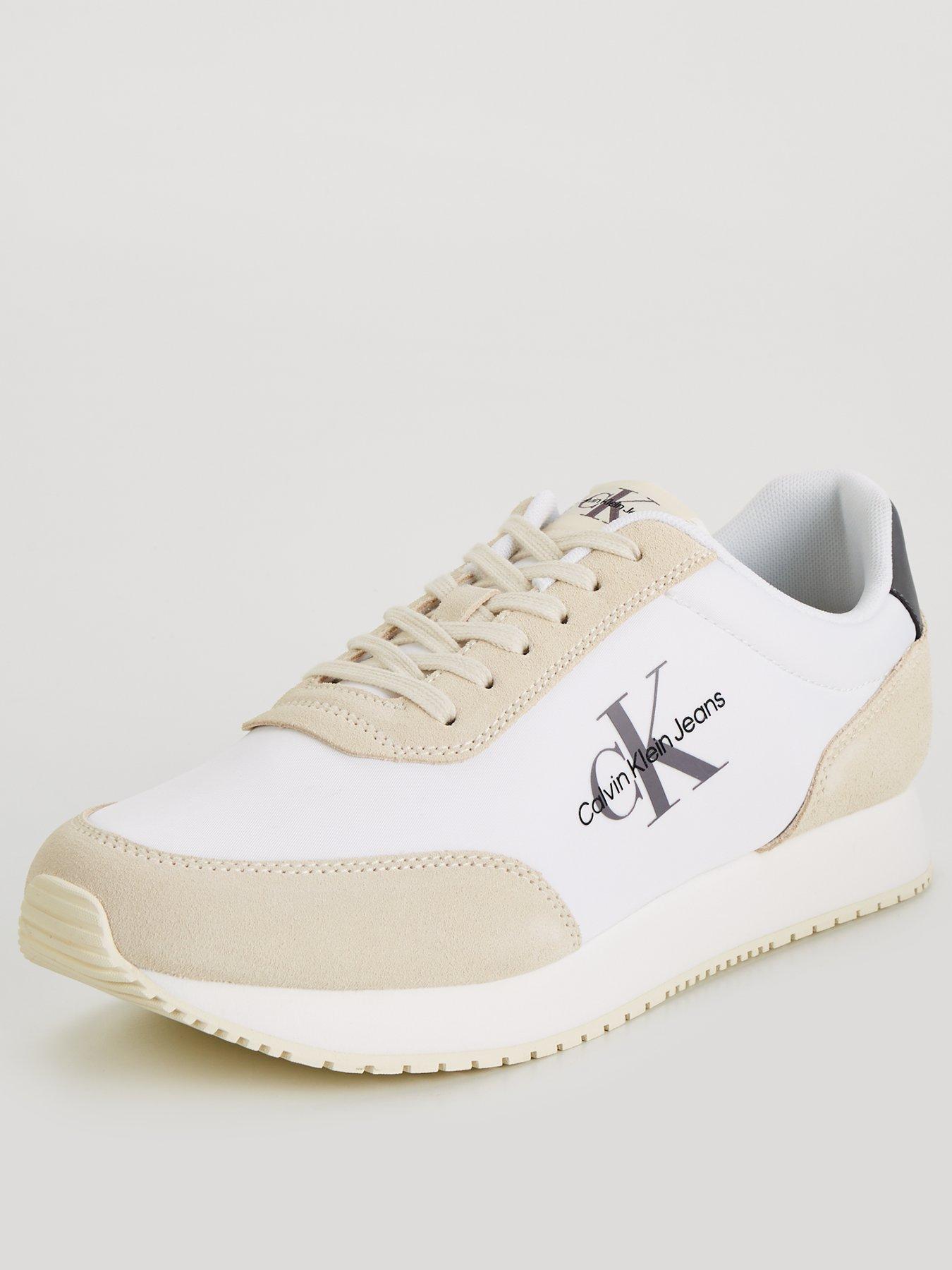 Image 2 of 7 of Calvin Klein Jeans Calvin Klein Jeans Suede/Nylon Lace Retro Runner - White