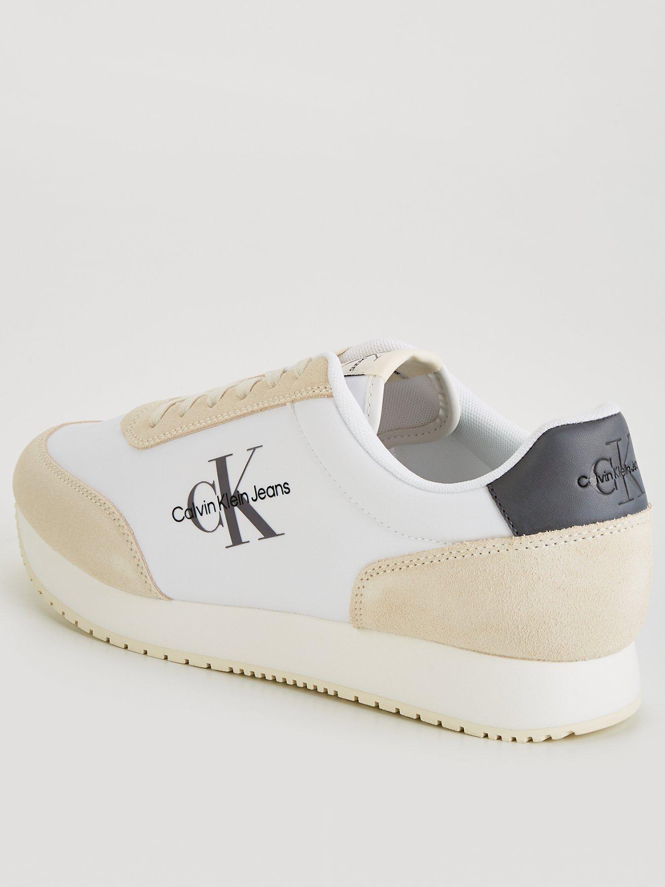 Image 3 of 7 of Calvin Klein Jeans Calvin Klein Jeans Suede/Nylon Lace Retro Runner - White