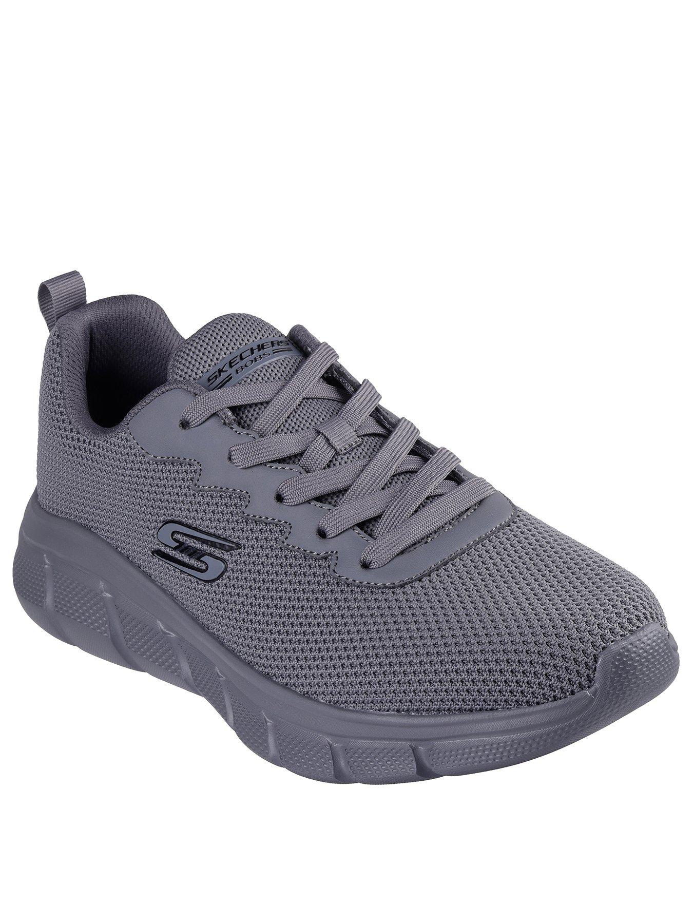 skechers-skechers-bobs-b-flex-lace-up-knit-trainers-dark-graystillFront