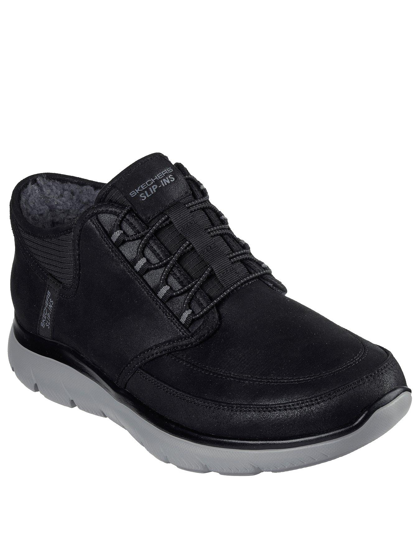 skechers-skechers-summits-slip-ins-bungee-lace-mid-lace-up-shoes-black-suedestillFront