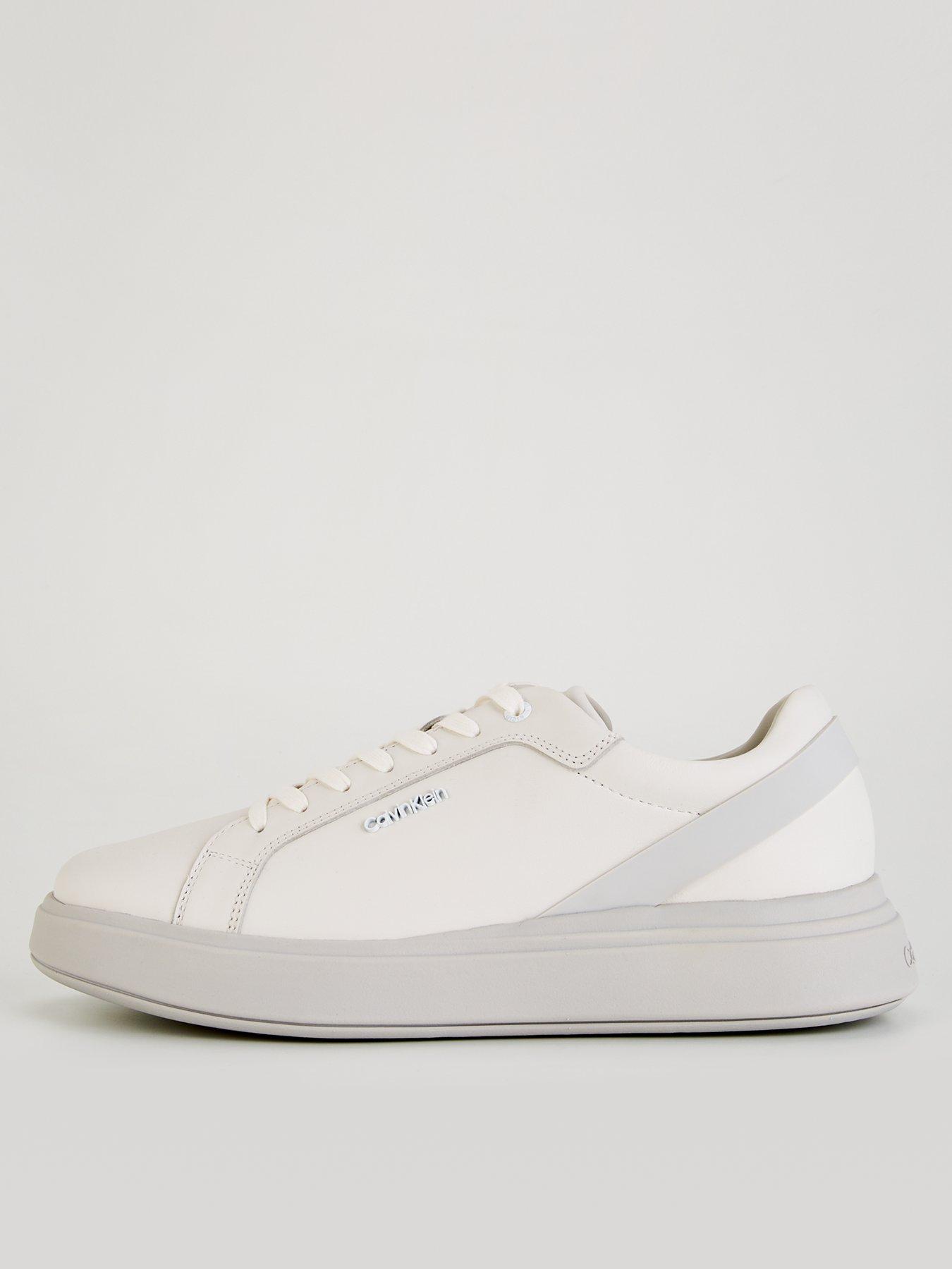 undefined Calvin Klein Heel Strap Leather Trainer - White