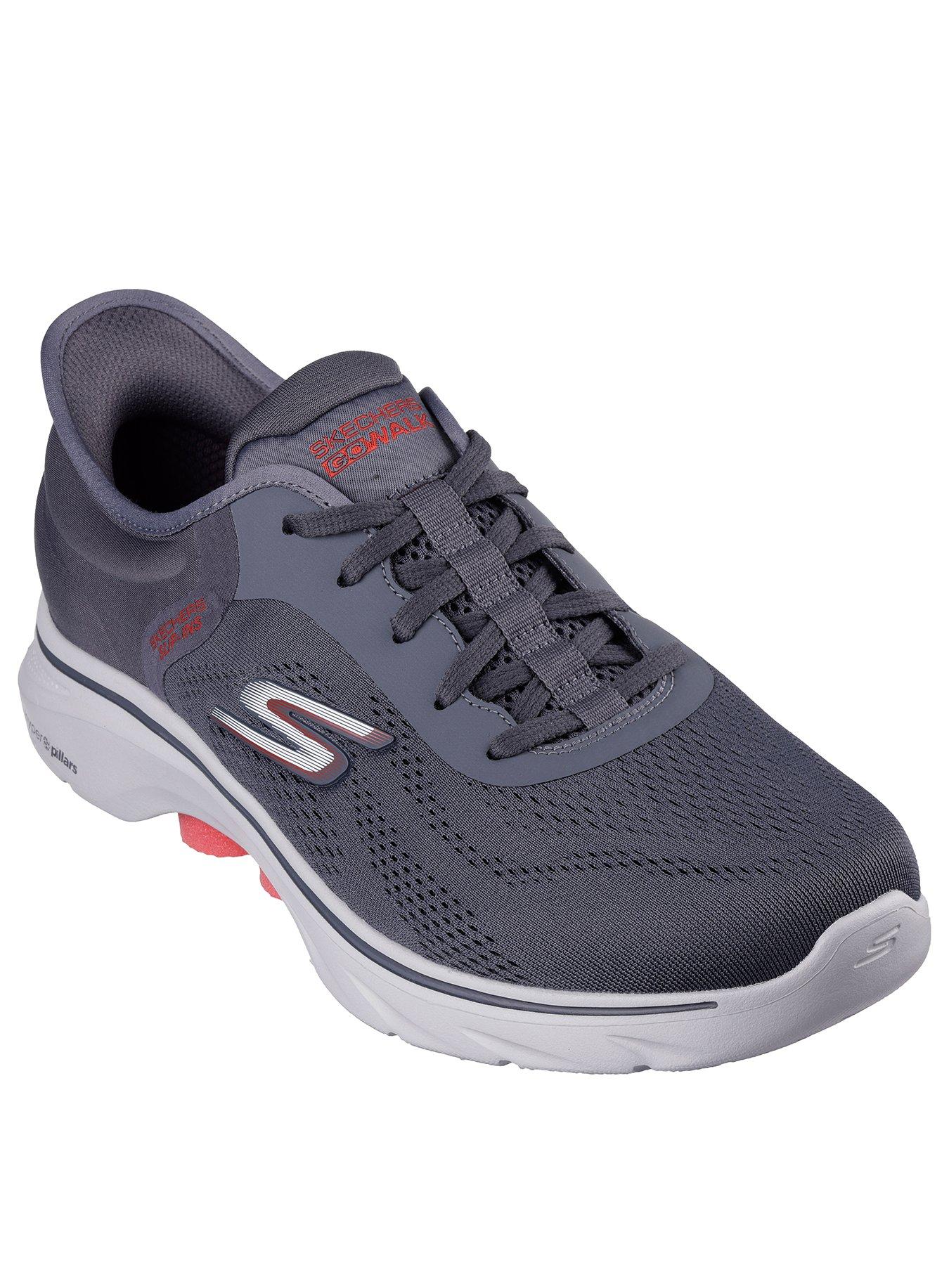 skechers-skechers-slip-ins-go-walk-7-lace-up-trainers-charcoal-and-redstillFront