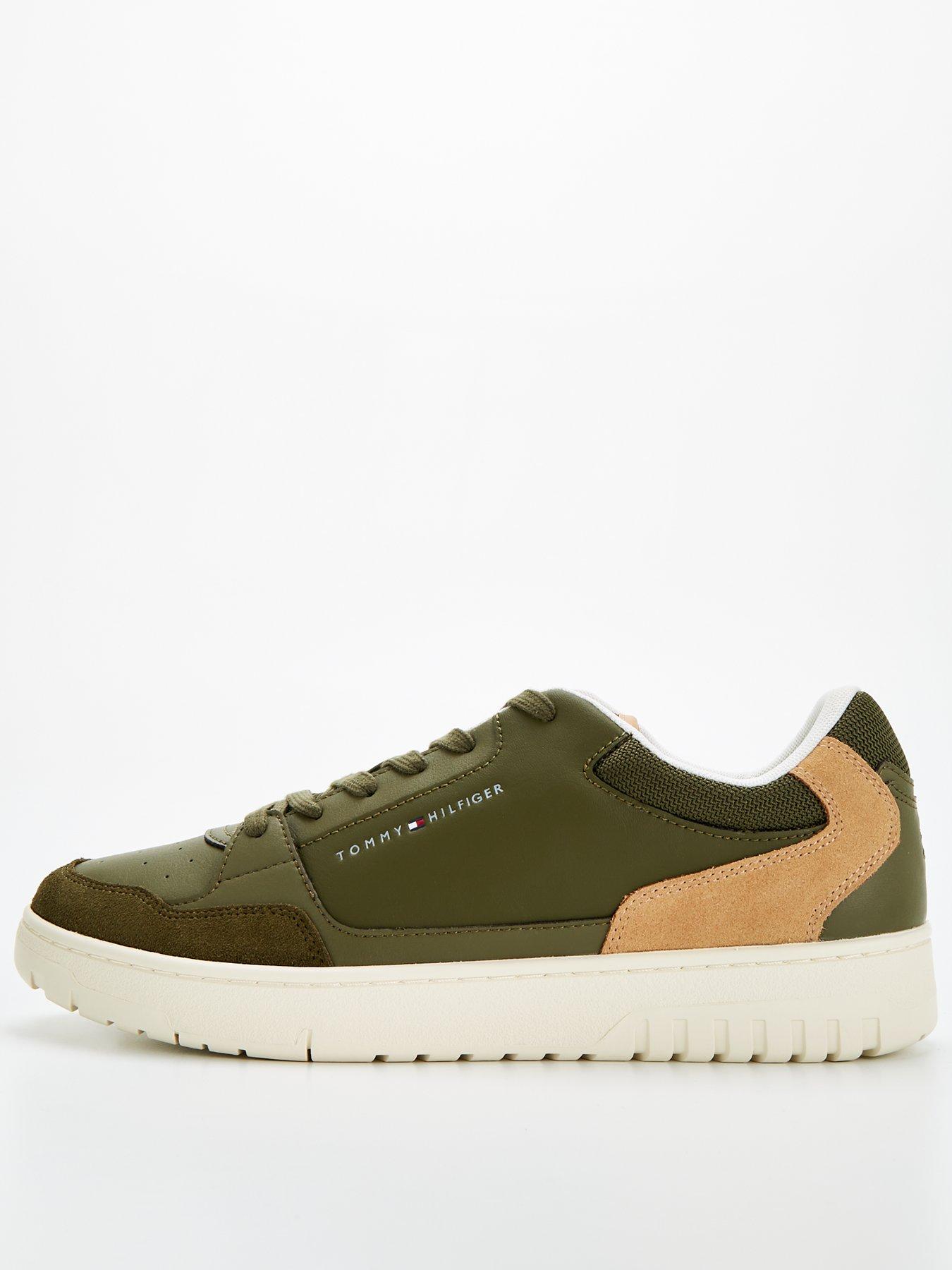 tommy-hilfiger-tommy-hilfiger-leather-mix-essential-basket-trainers-khaki