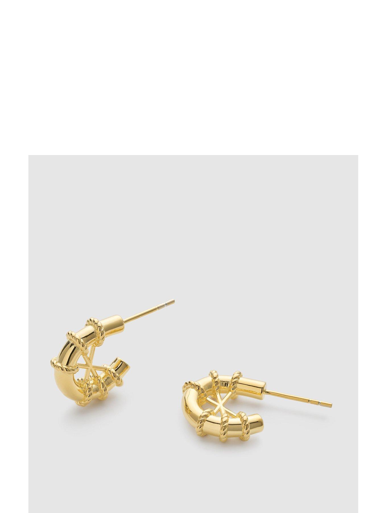 elk-bloom-chunky-gold-rope-huggie-hoop-earrings-gold