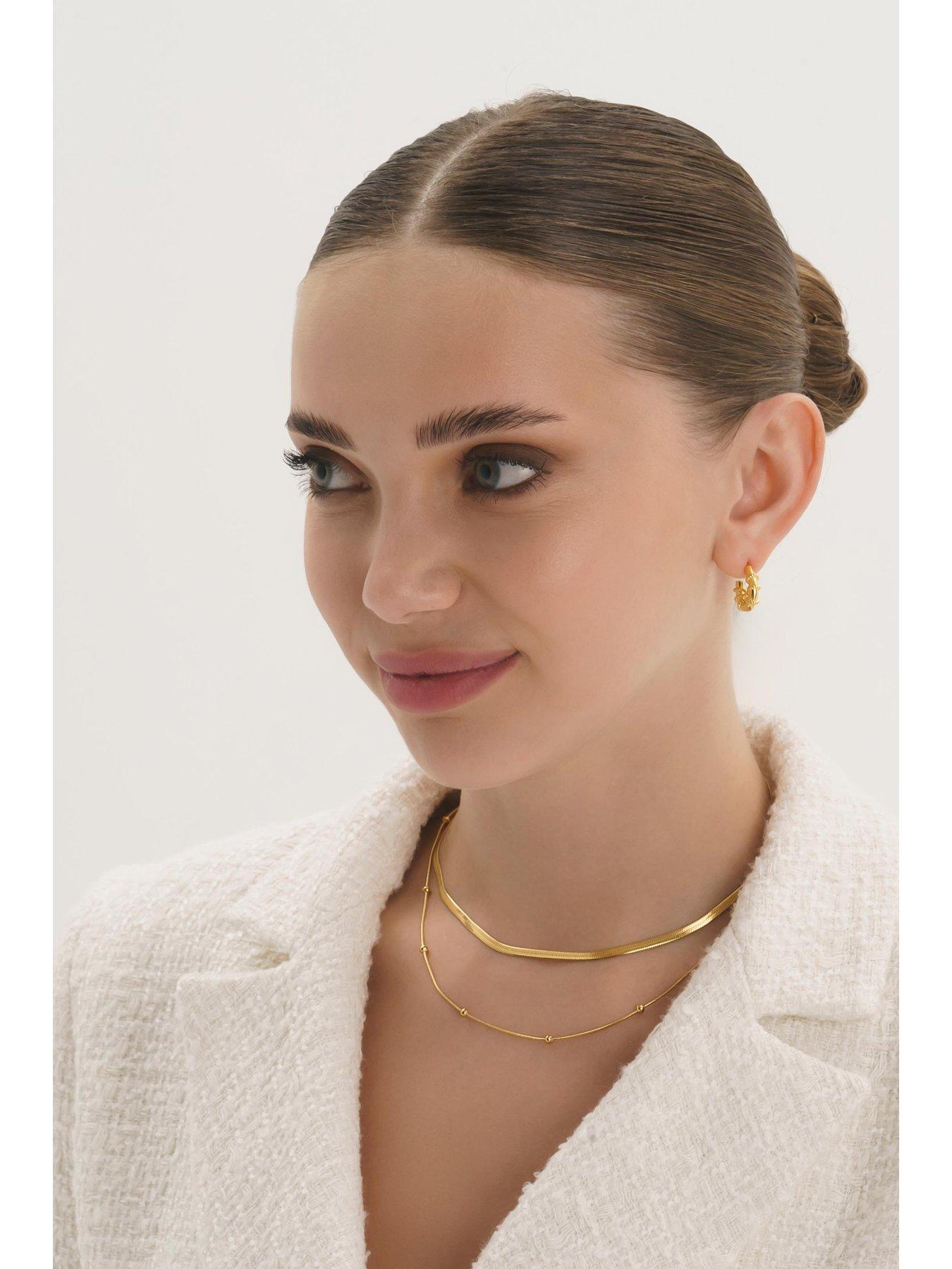 elk-bloom-chunky-gold-rope-huggie-hoop-earrings-golddetail