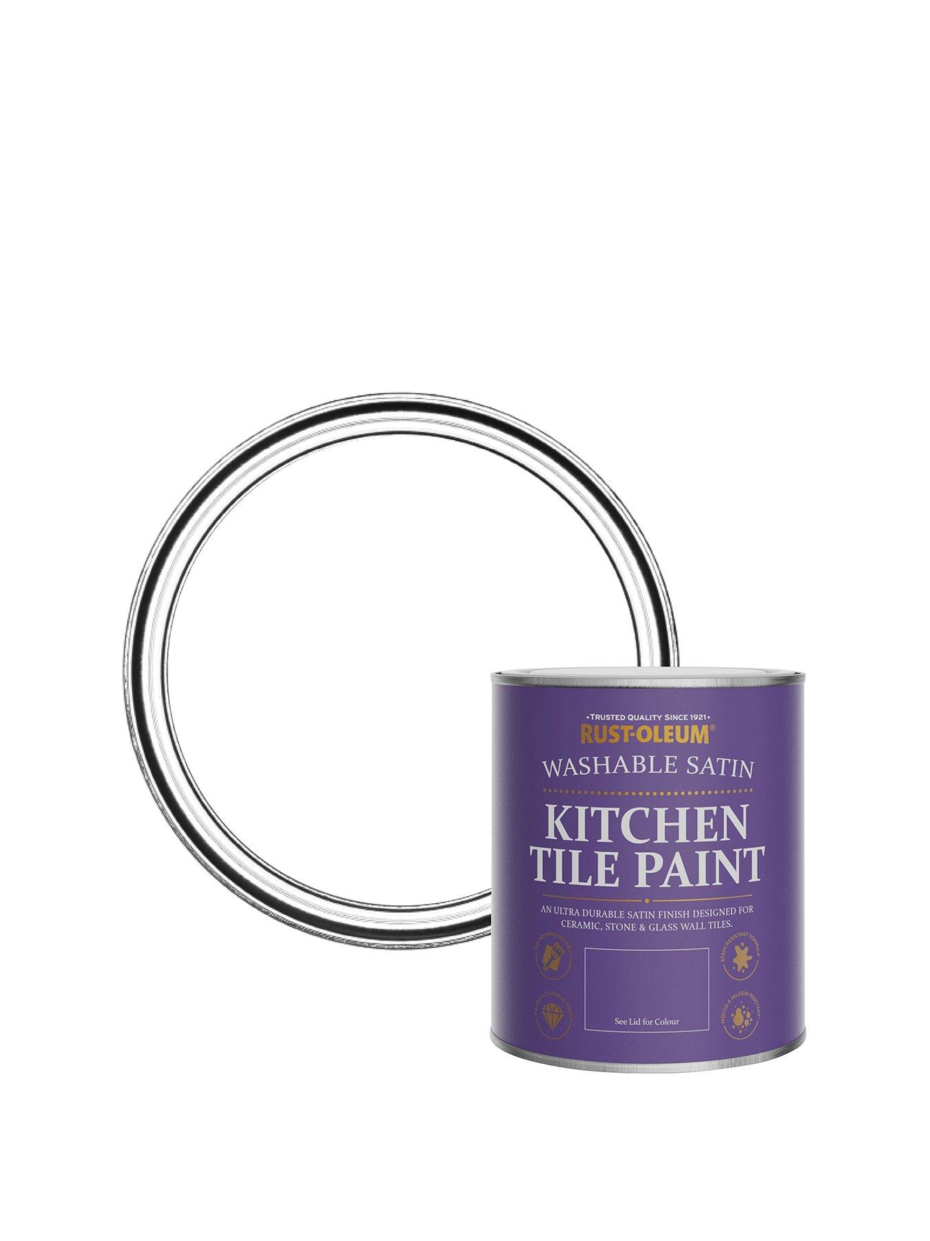 undefined Satin Finish Kitchen Tile Paint in Cotton – 750 ml Tin