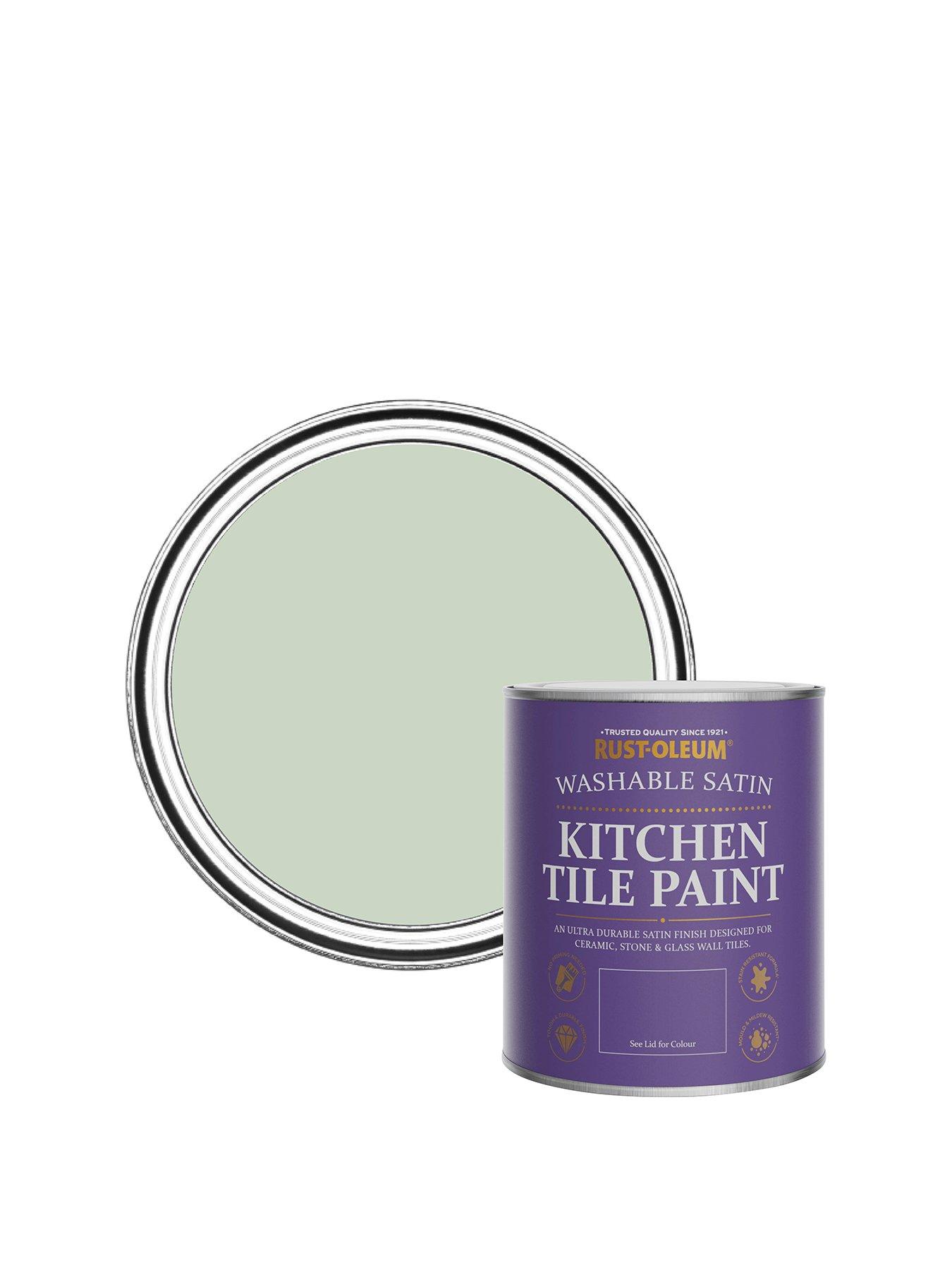 undefined Satin Finish Kitchen Tile Paint in Laurel Green – 750 ml Tin