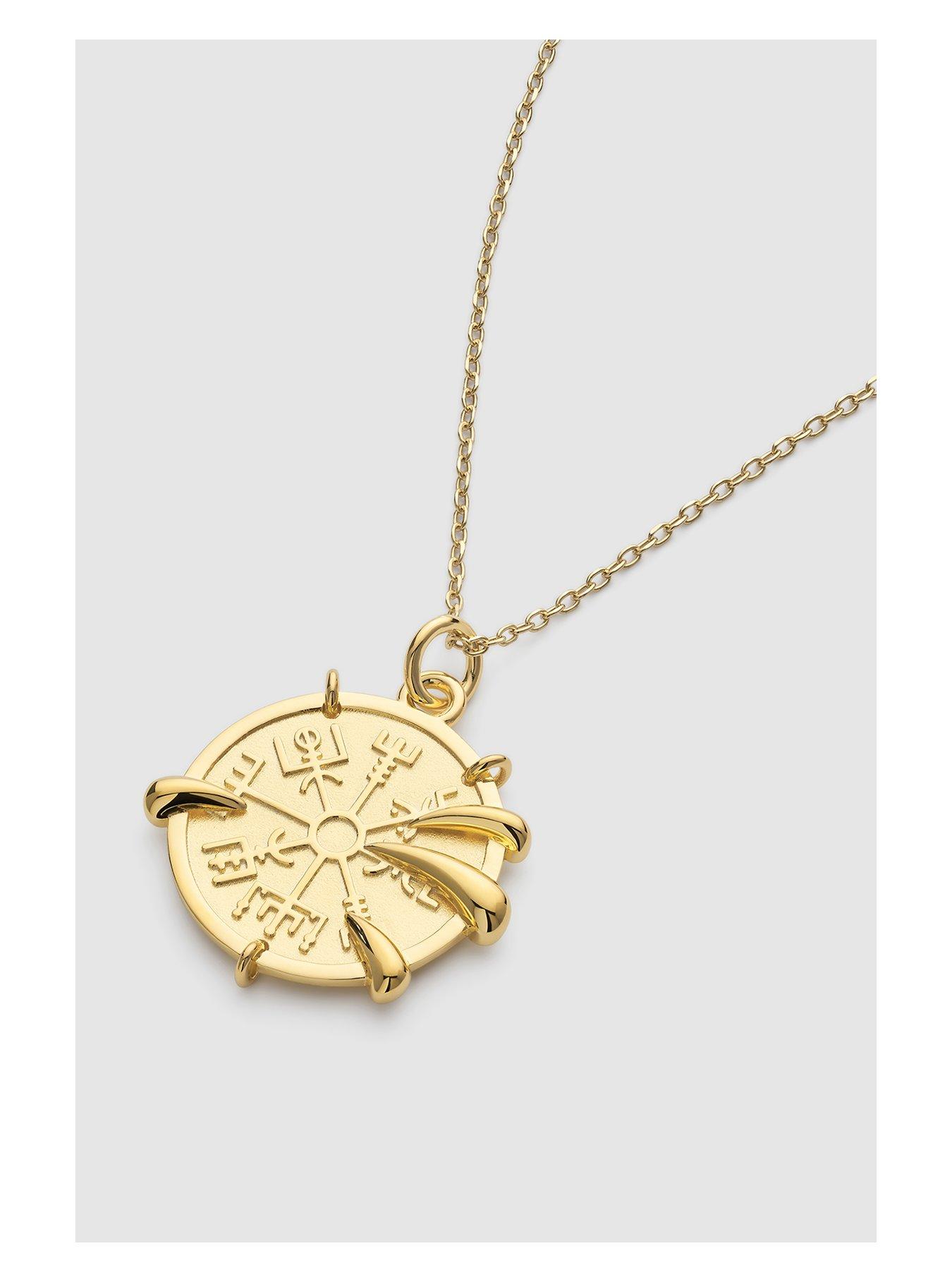 elk-bloom-chunky-viking-compass-gold-claw-medallion-coin-necklace-gold