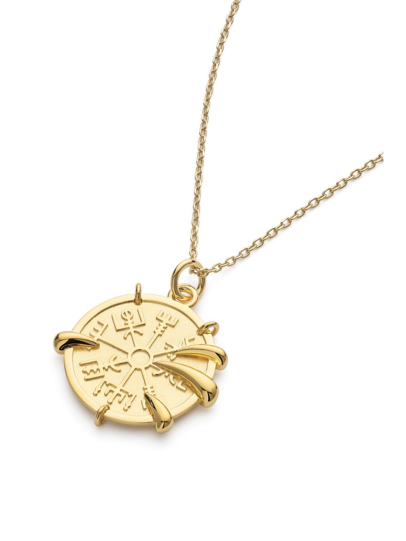 elk-bloom-chunky-viking-compass-gold-claw-medallion-coin-necklace-golddetail