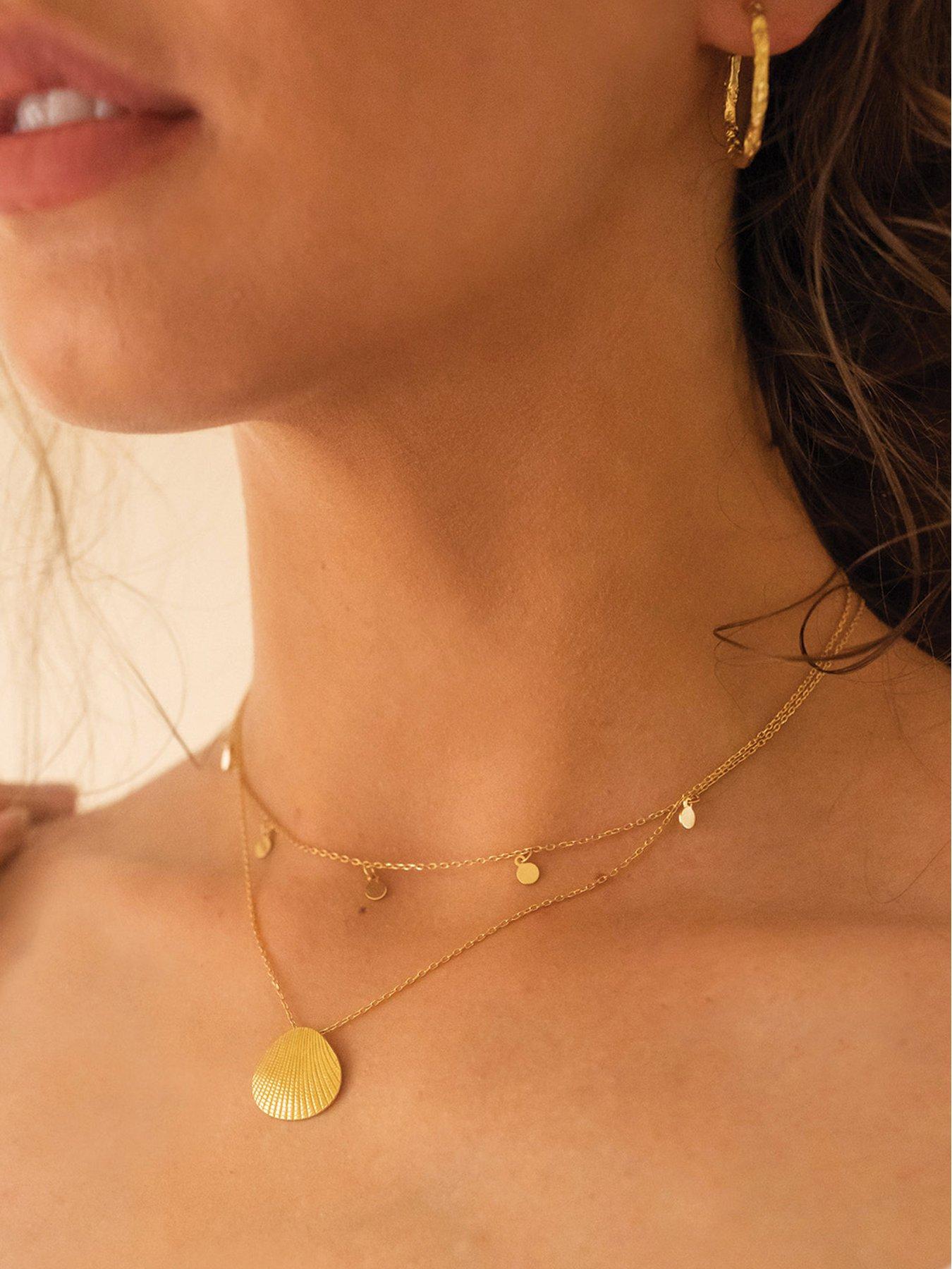 elk-bloom-dainty-18k-gold-plated-disc-choker-necklacedetail