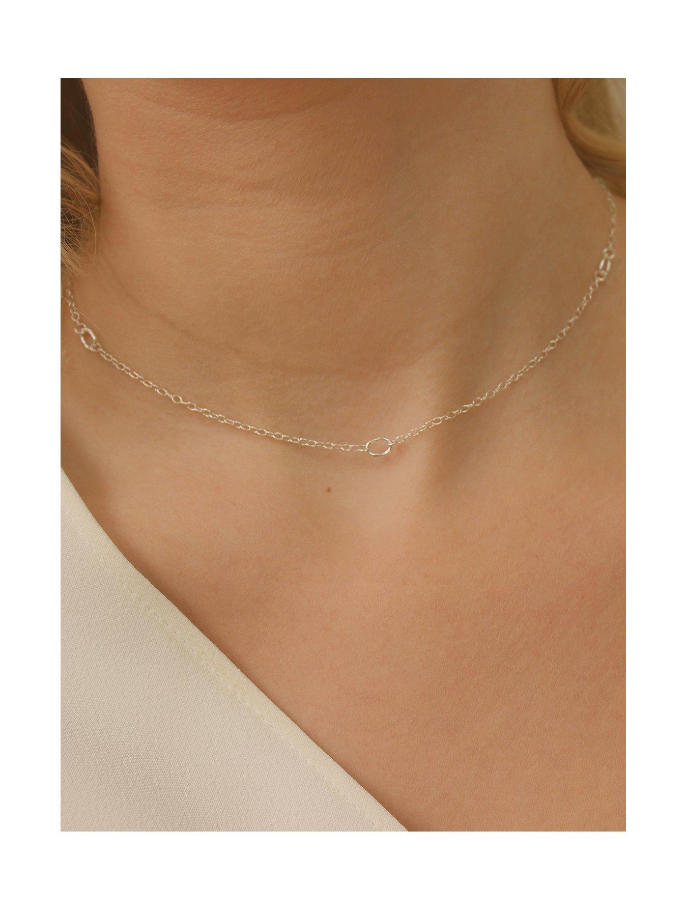 undefined Simple Silver Choker Chain Necklace - Silver