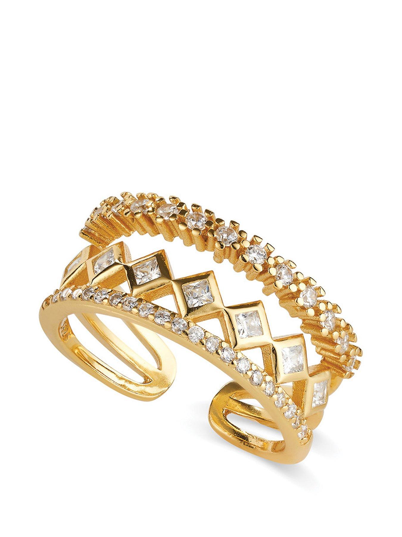 elk-bloom-14k-gold-plated-triple-band-stacking-ring