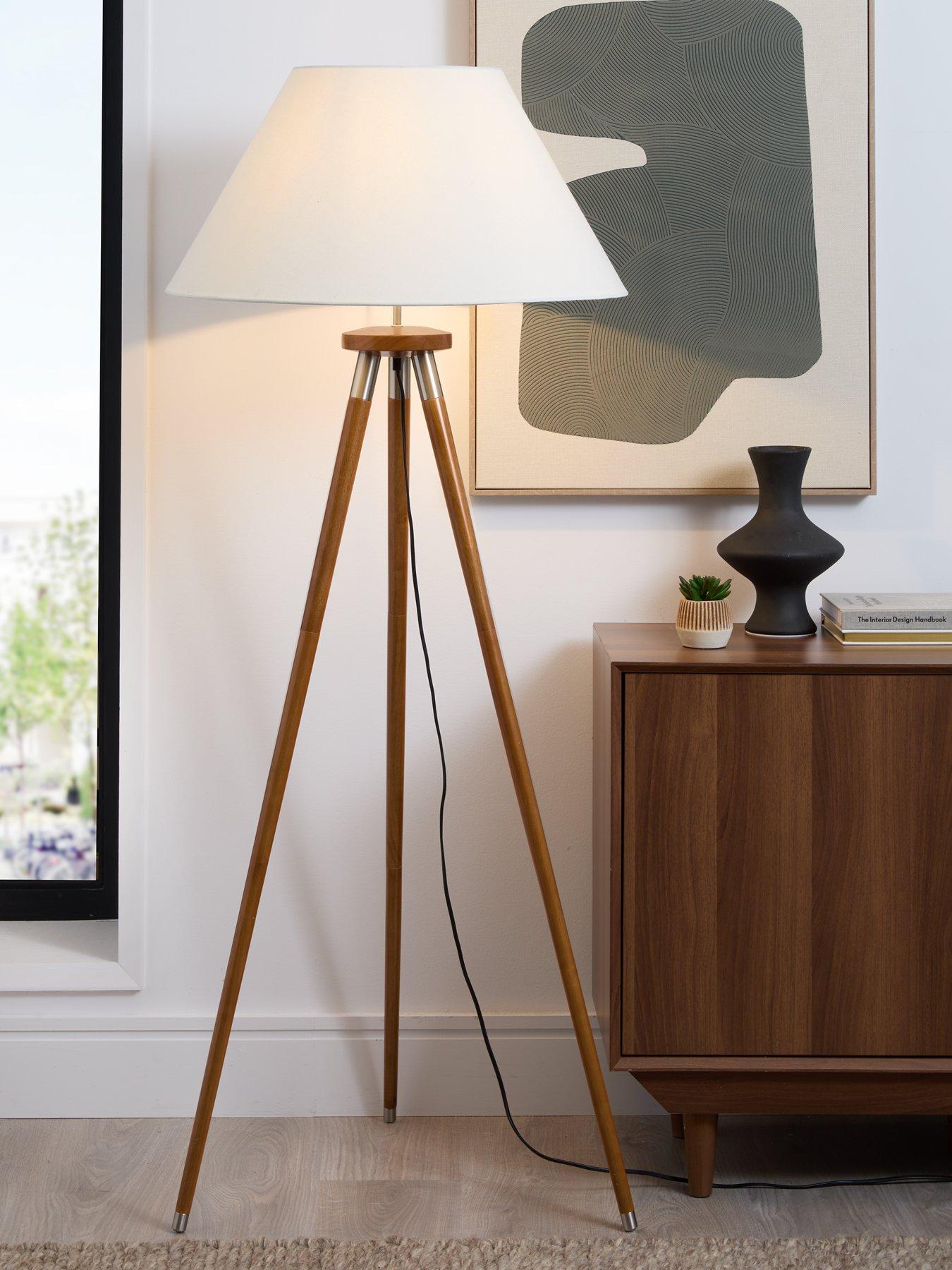 The Very Collection Wood Tripod Floor Lamp