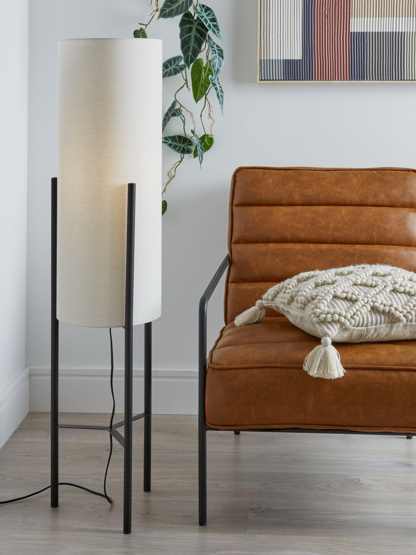 undefined Vessel Floor Lamp with Linen Shade