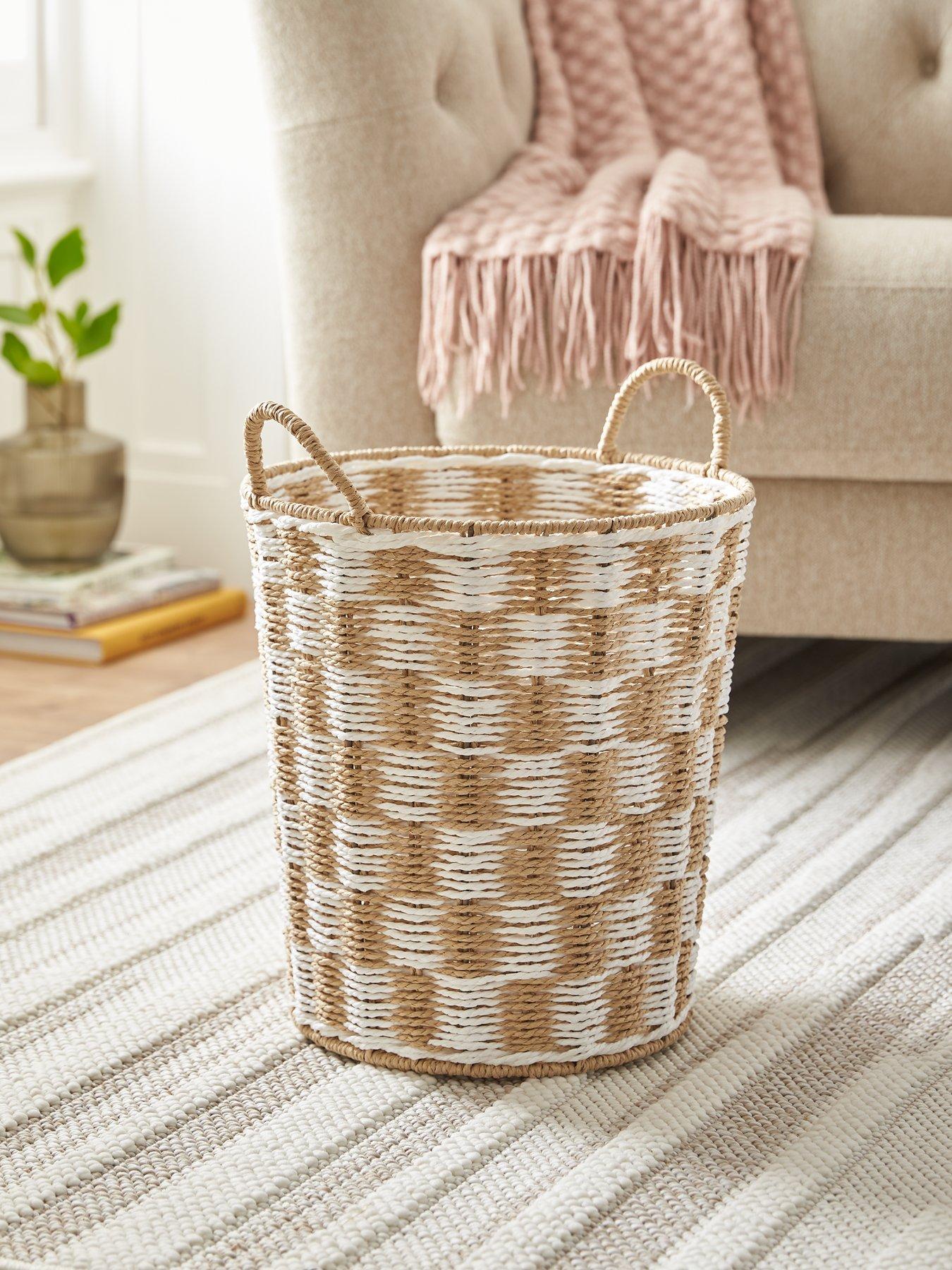 Image of Very Home Round Paper Rope Check Basket