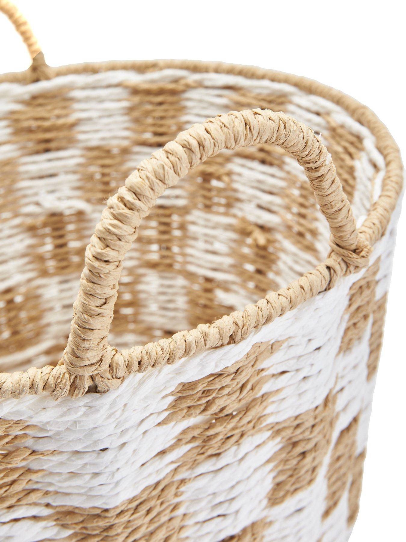 Image 4 of 6 of The Very Collection Round Paper Rope Check Basket