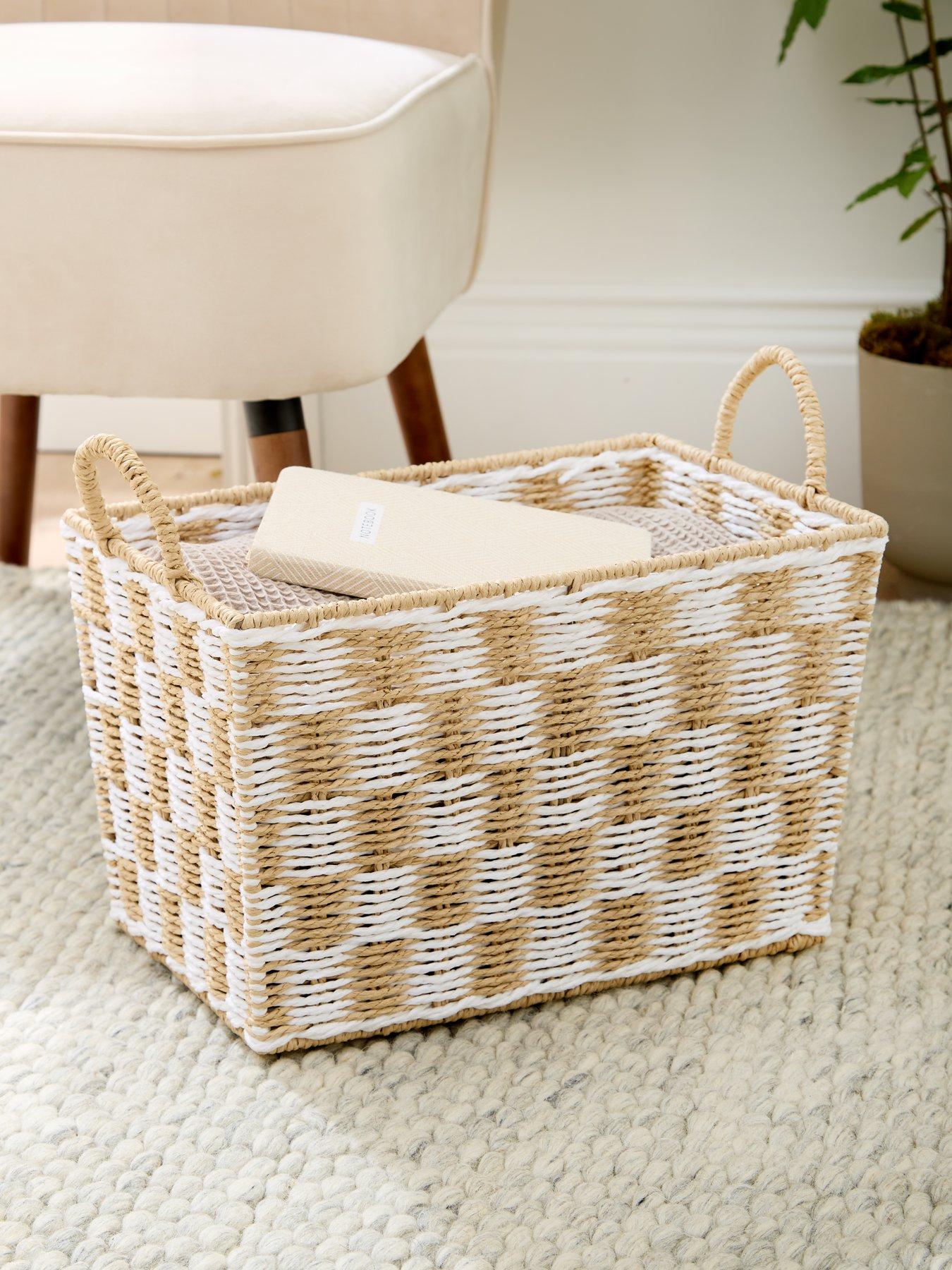 Image 1 of 6 of The Very Collection Square Paper Rope Check Basket