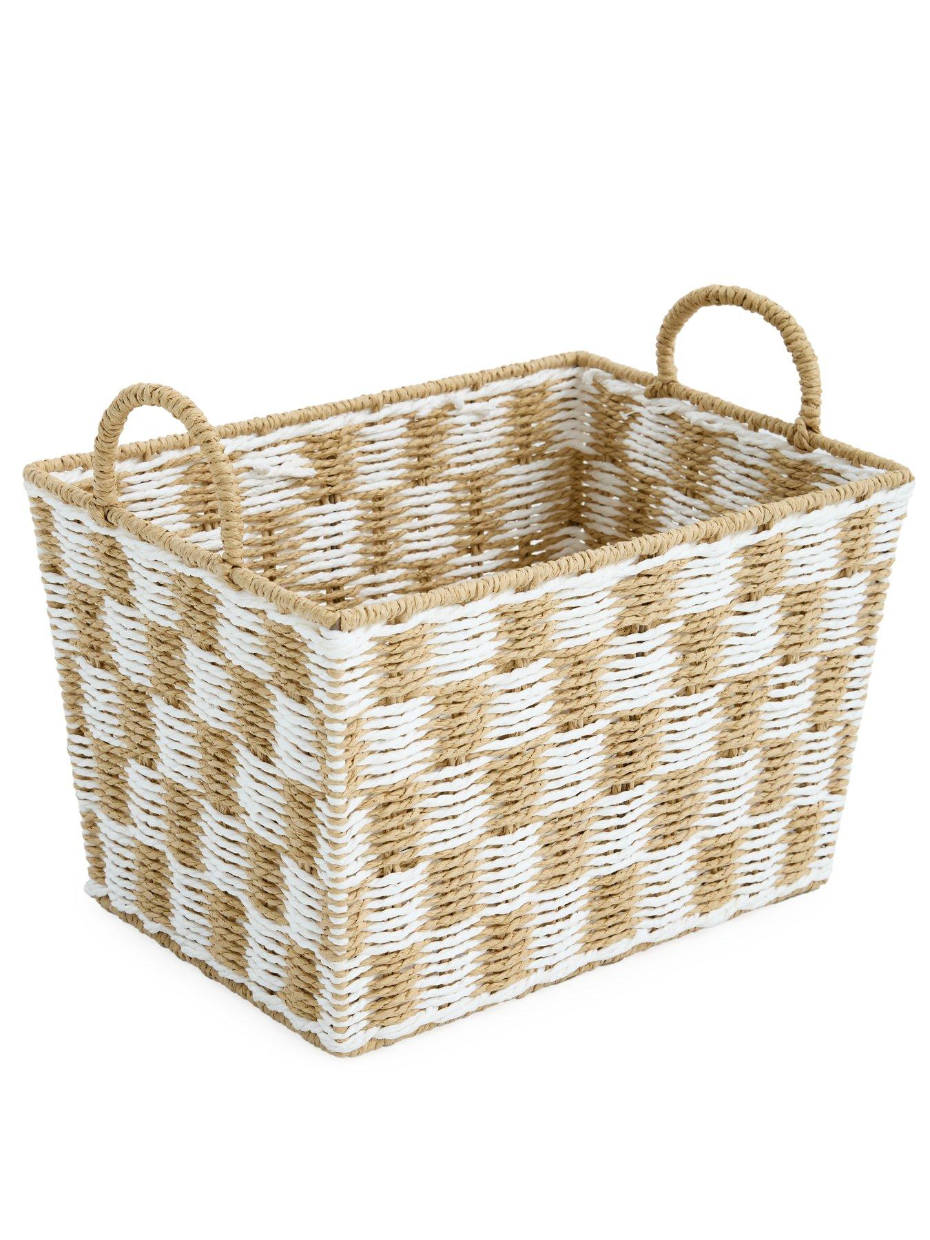 Image 3 of 6 of The Very Collection Square Paper Rope Check Basket