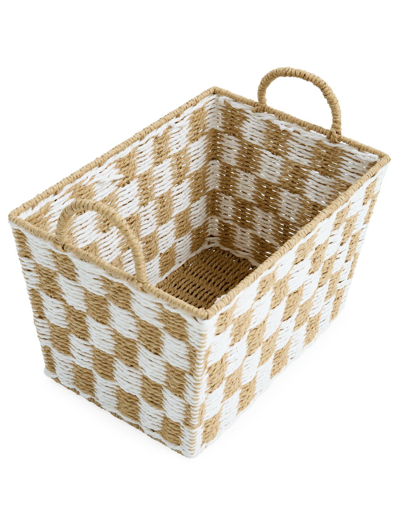 Image 4 of 6 of The Very Collection Square Paper Rope Check Basket