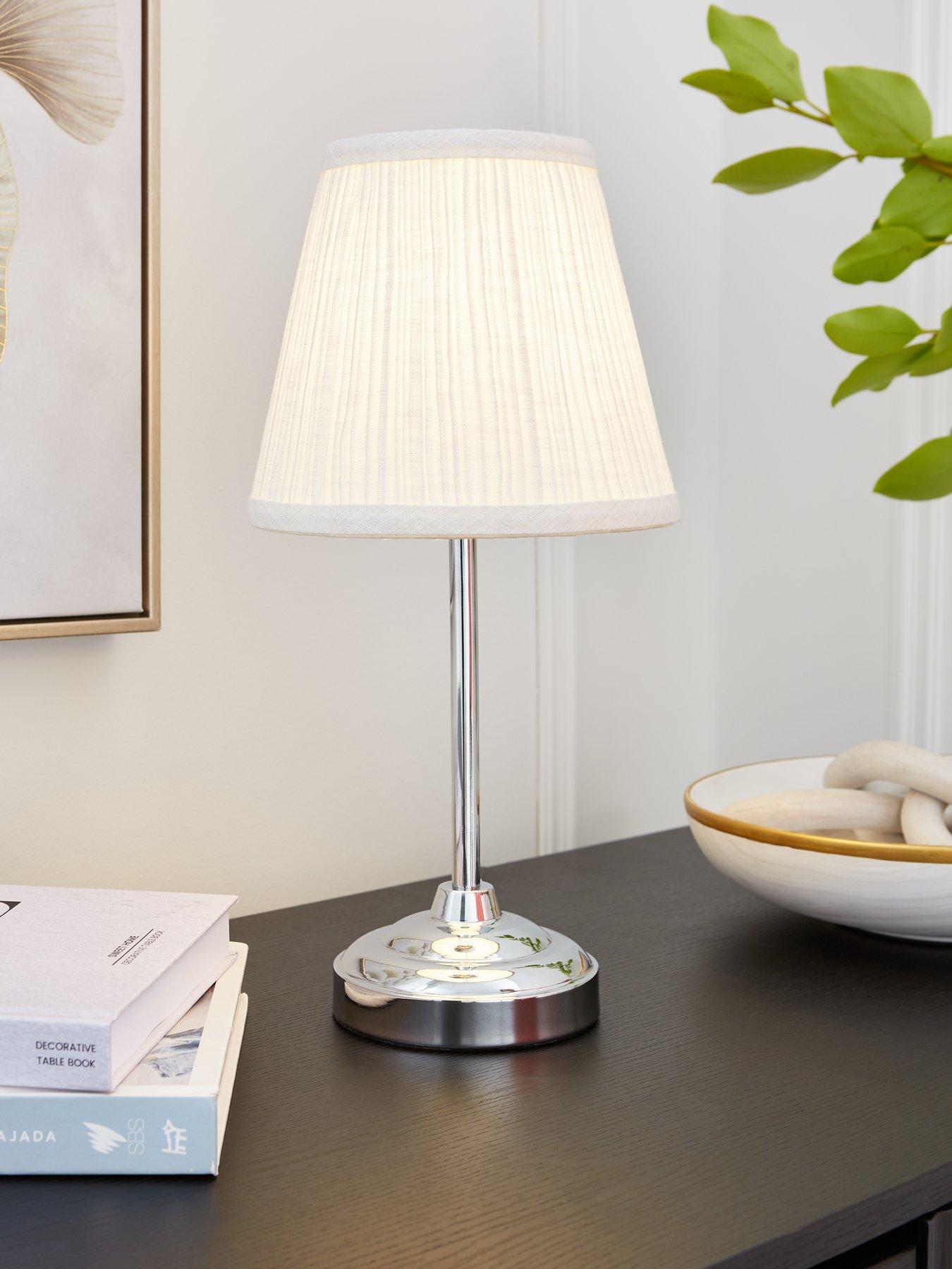 Very Home Chrome Stem Table Lamp 23cm