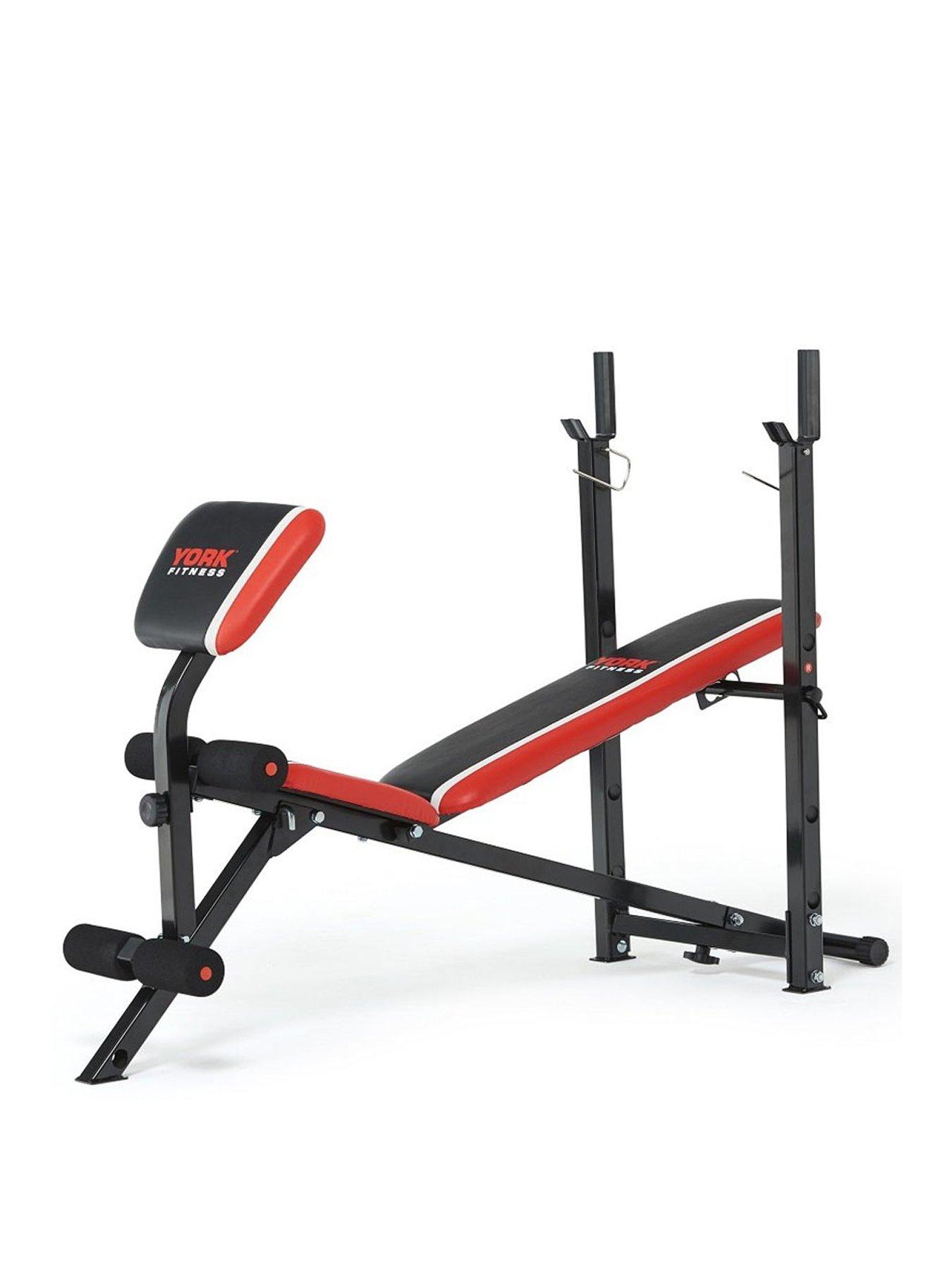 Image 1 of 7 of York Warrior 2 in 1 Folding Barbell and Ab Bench with Curl
