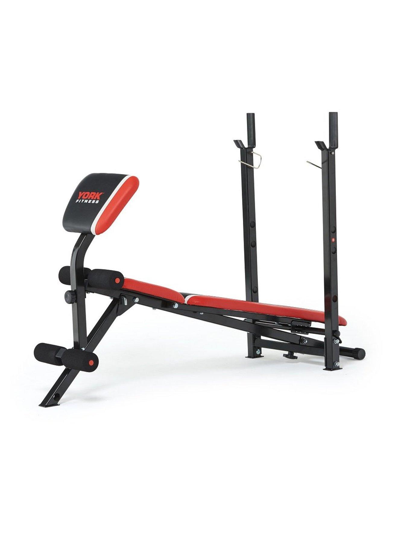 york-york-warrior-2-in-1-folding-barbell-and-ab-bench-with-curloutfit