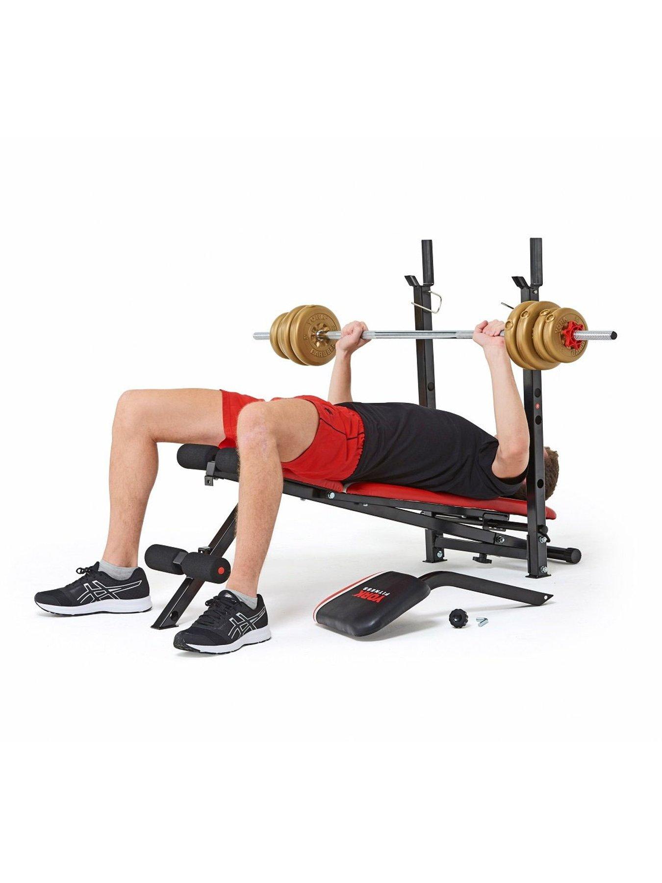 Image 5 of 7 of York Warrior 2 in 1 Folding Barbell and Ab Bench with Curl