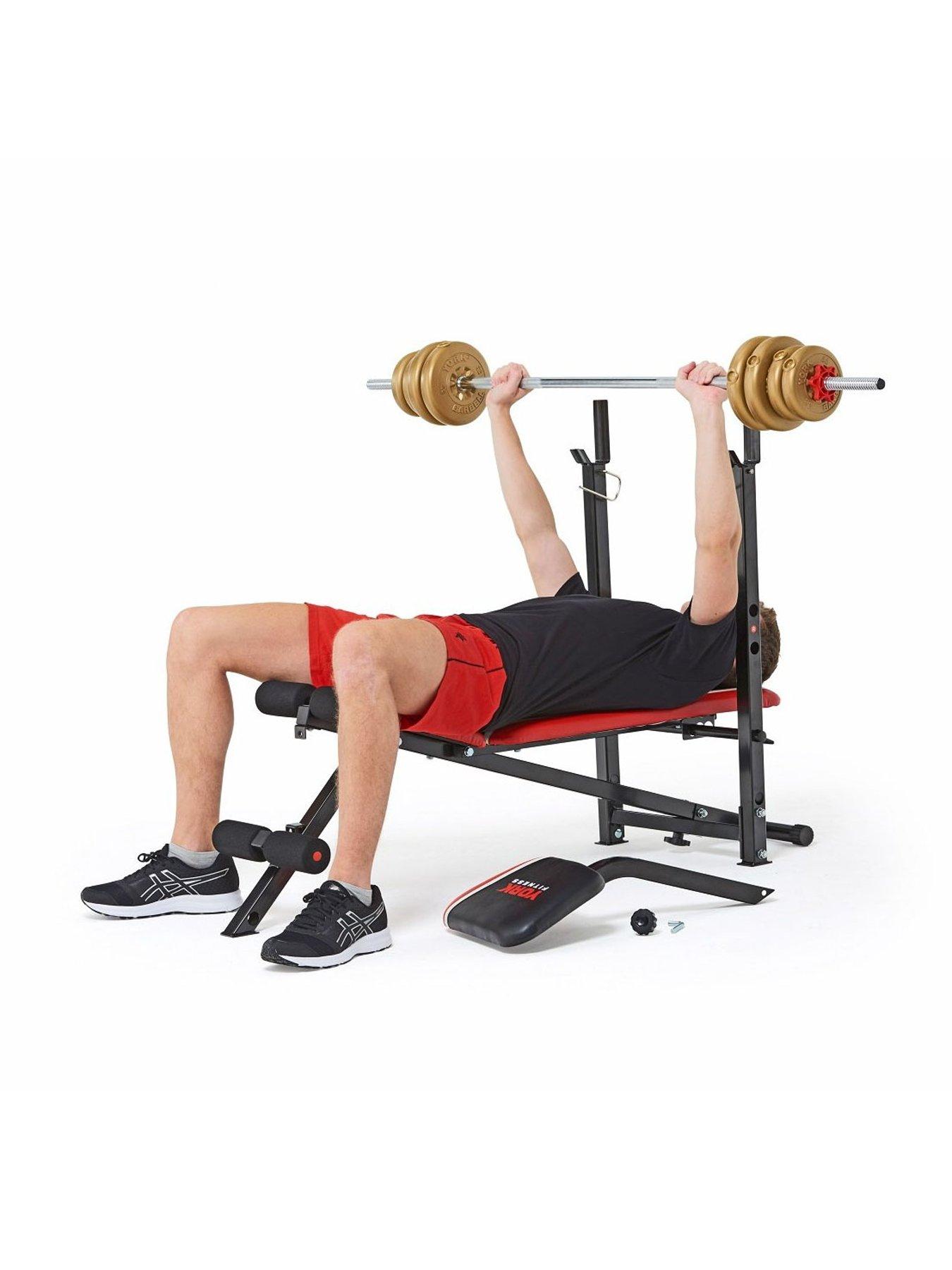 Image 6 of 7 of York Warrior 2 in 1 Folding Barbell and Ab Bench with Curl