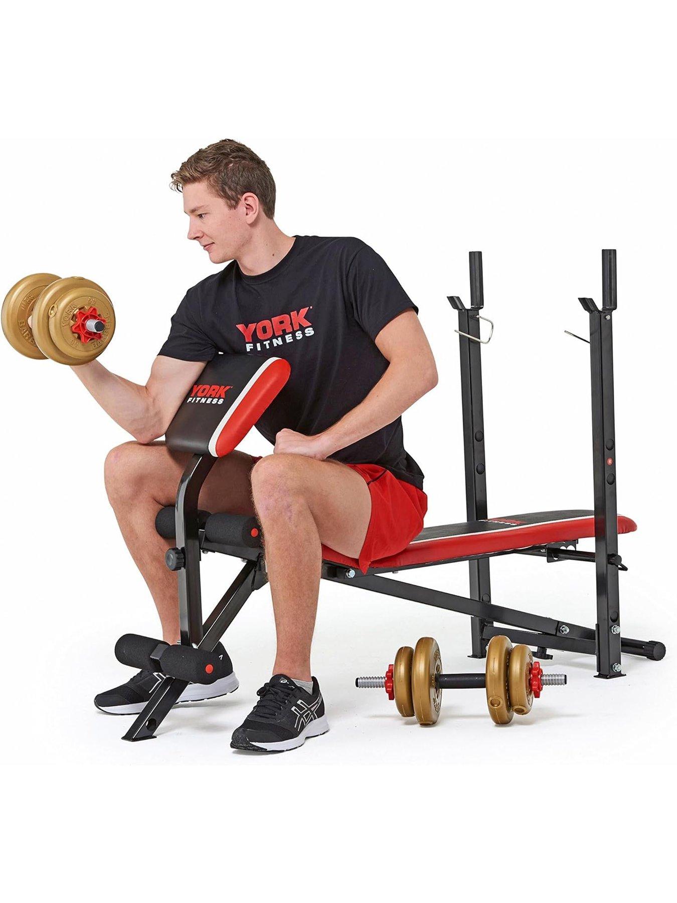 Image 7 of 7 of York Warrior 2 in 1 Folding Barbell and Ab Bench with Curl